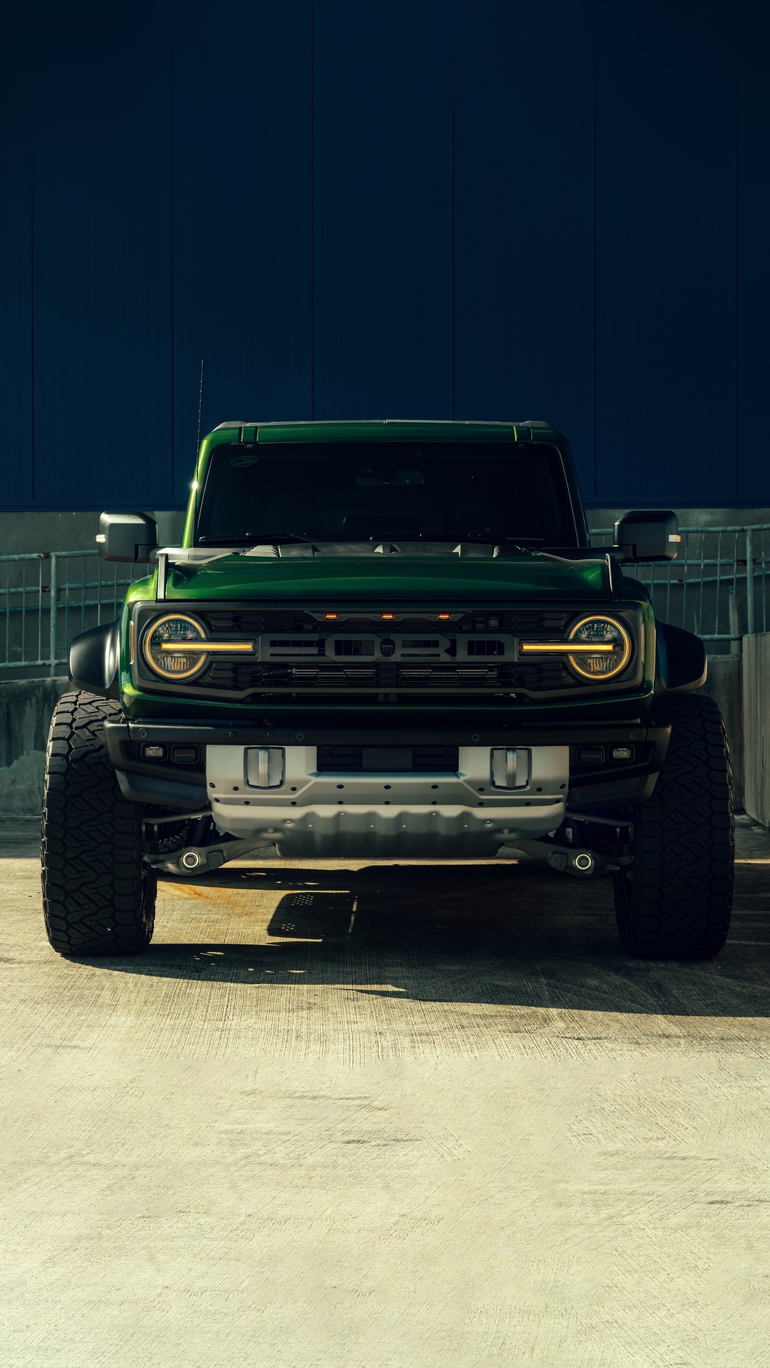 Green Ford Bronco Raptor parked outdoors HD Phone Wallpaper