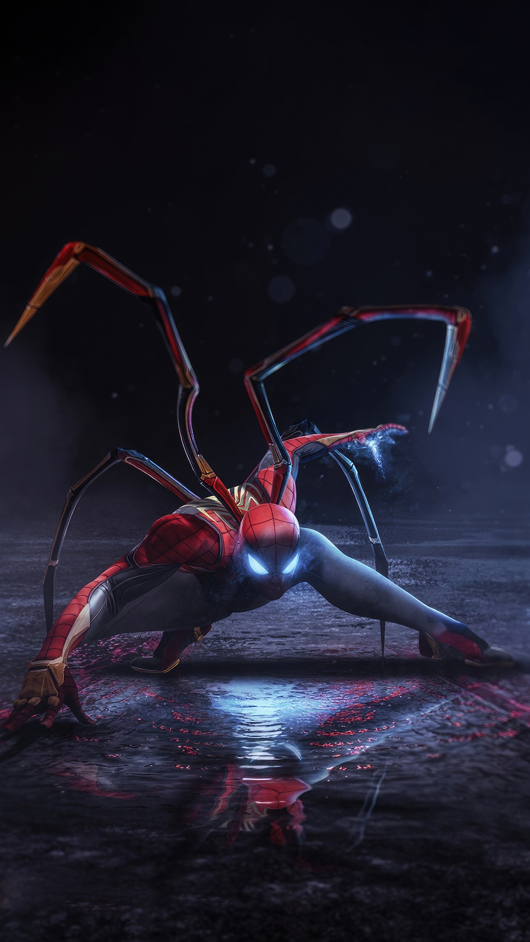 Spider-Man with Iron Spider legs 4K HD Phone Wallpaper