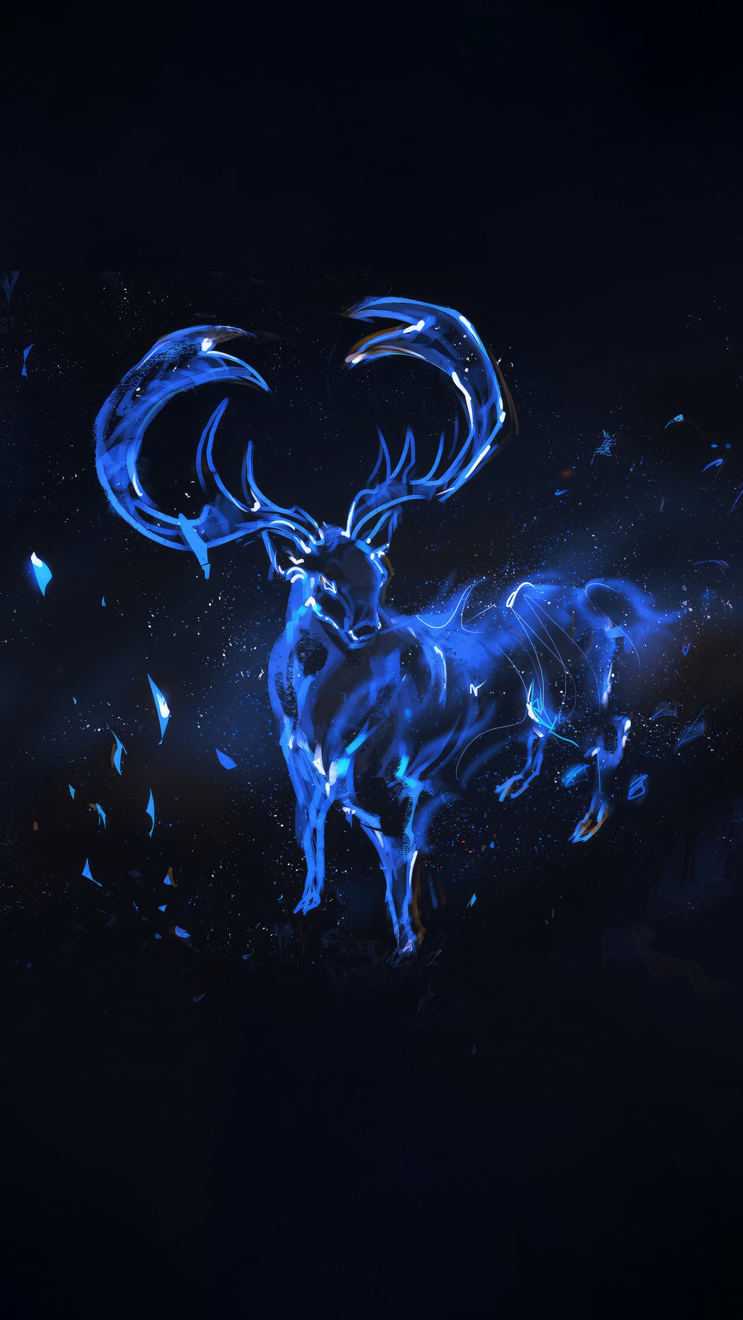 Blue Spirit Reindeer Artwork HD Phone Wallpaper