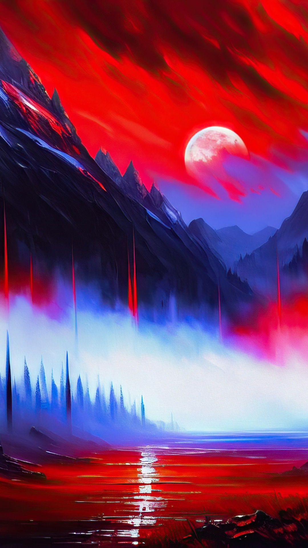 Digital Art of a Surreal Landscape HD Phone Wallpaper