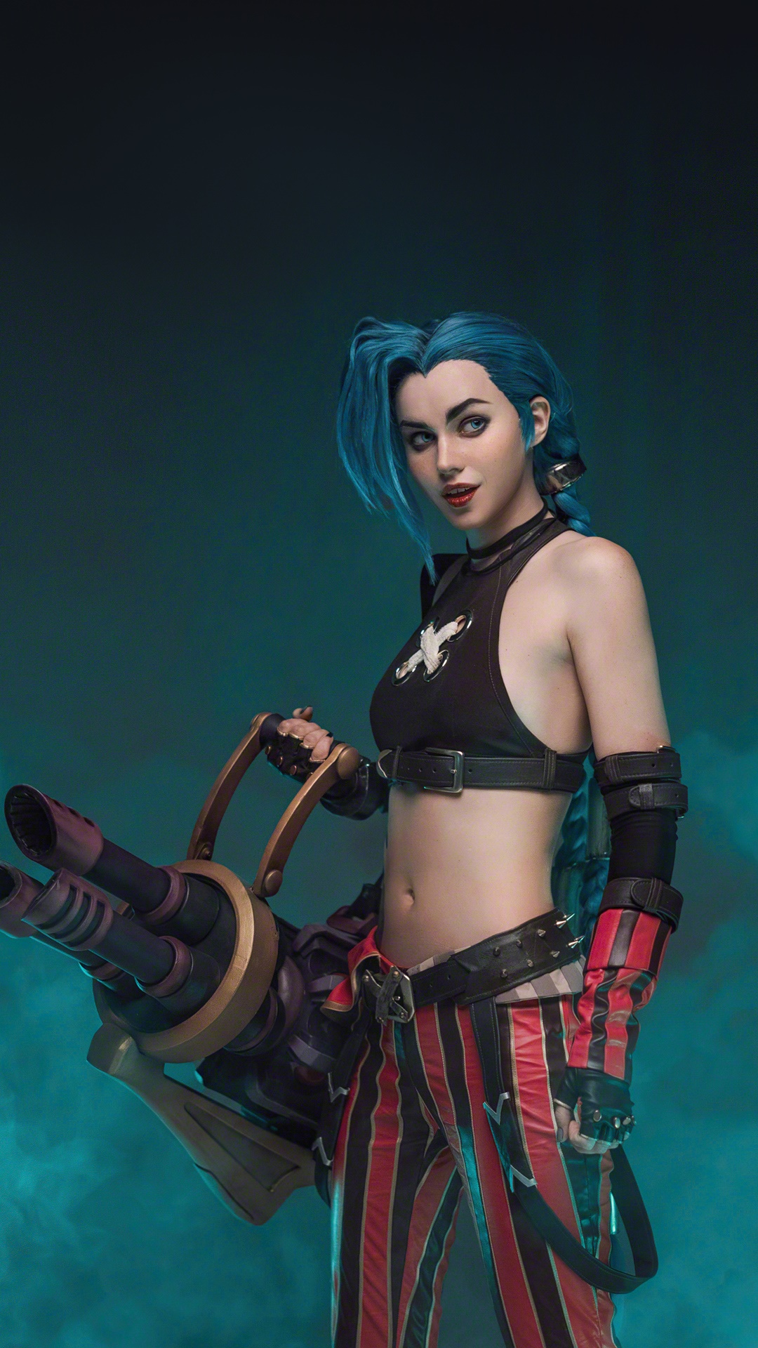 Jinx from League of Legends 4K cosplay HD Phone Wallpaper