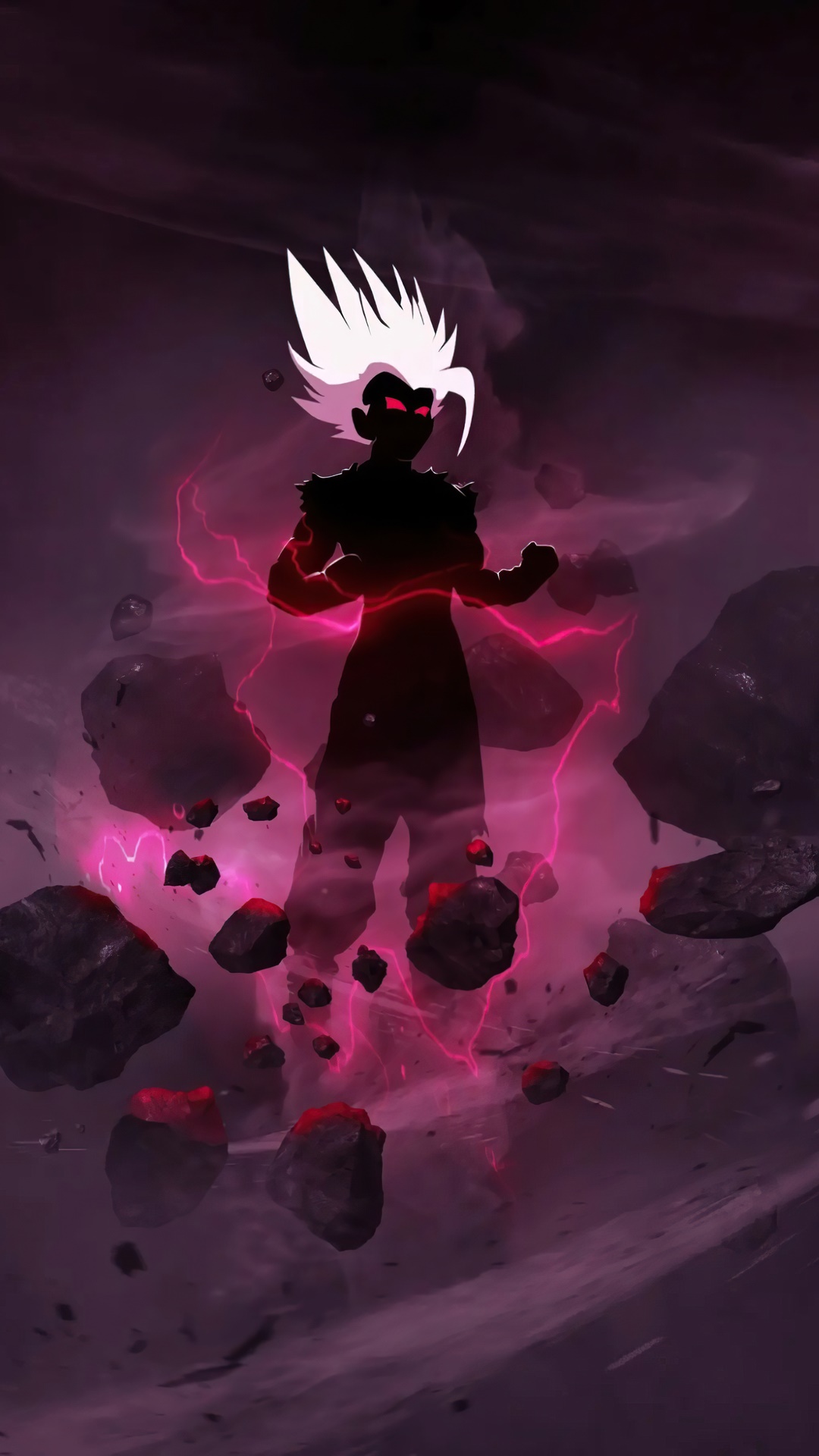 Anime boy with white hair and red eyes HD Phone Wallpaper