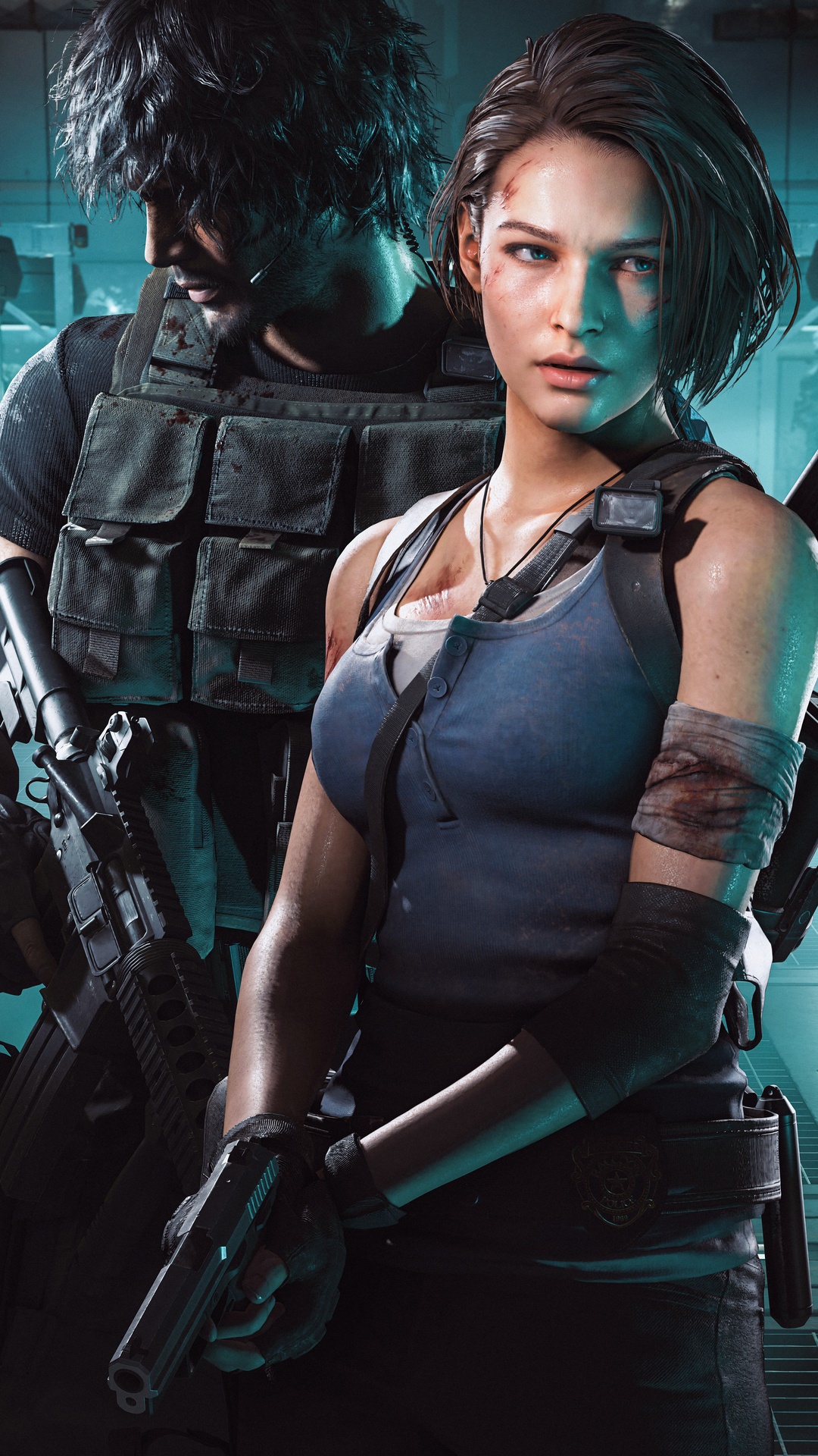 Jill Valentine and Carlos Oliveira from Resident Evil 3 HD Phone Wallpaper