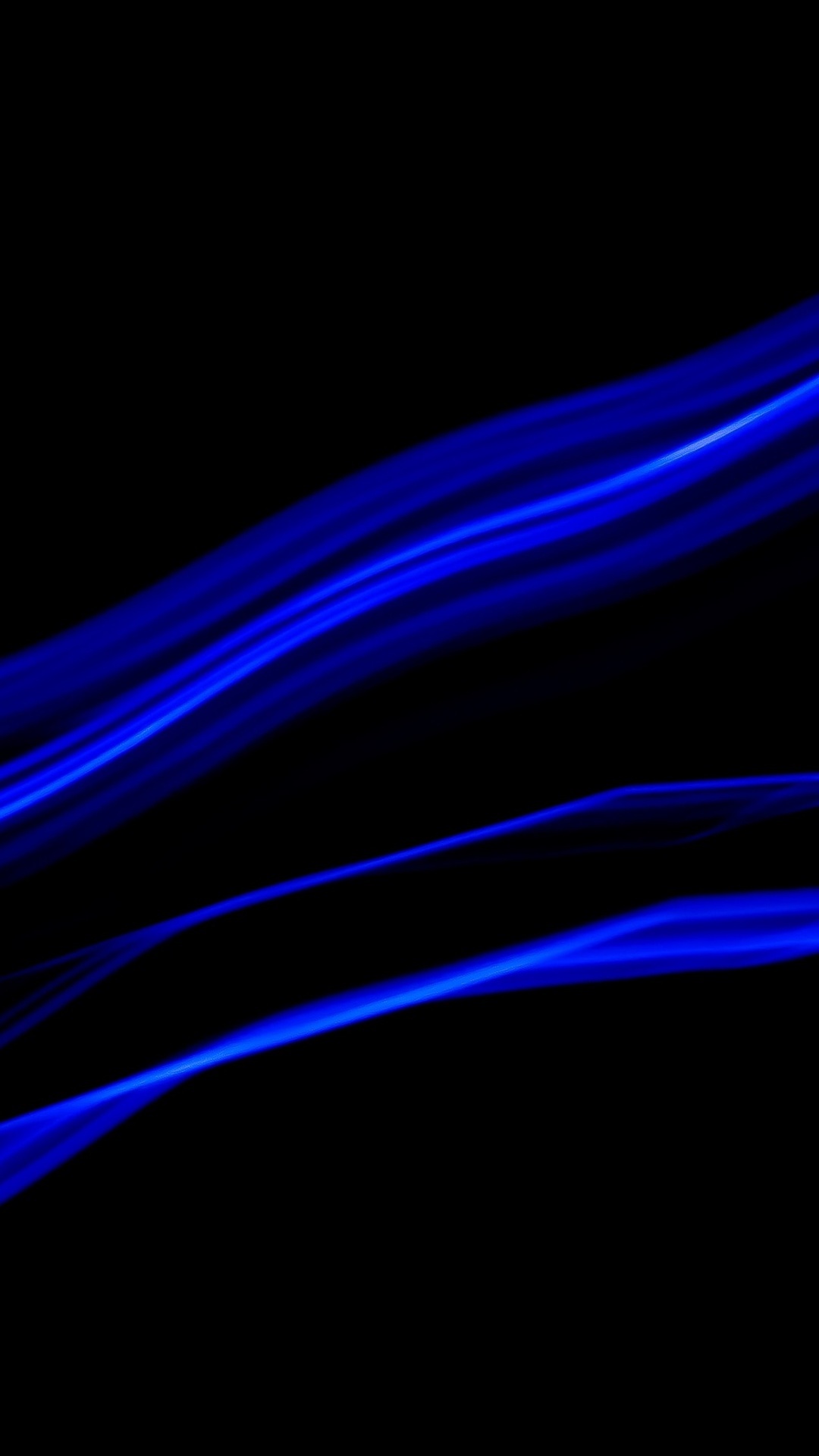 Abstract blue light streaks on black background HD Phone Wallpaper