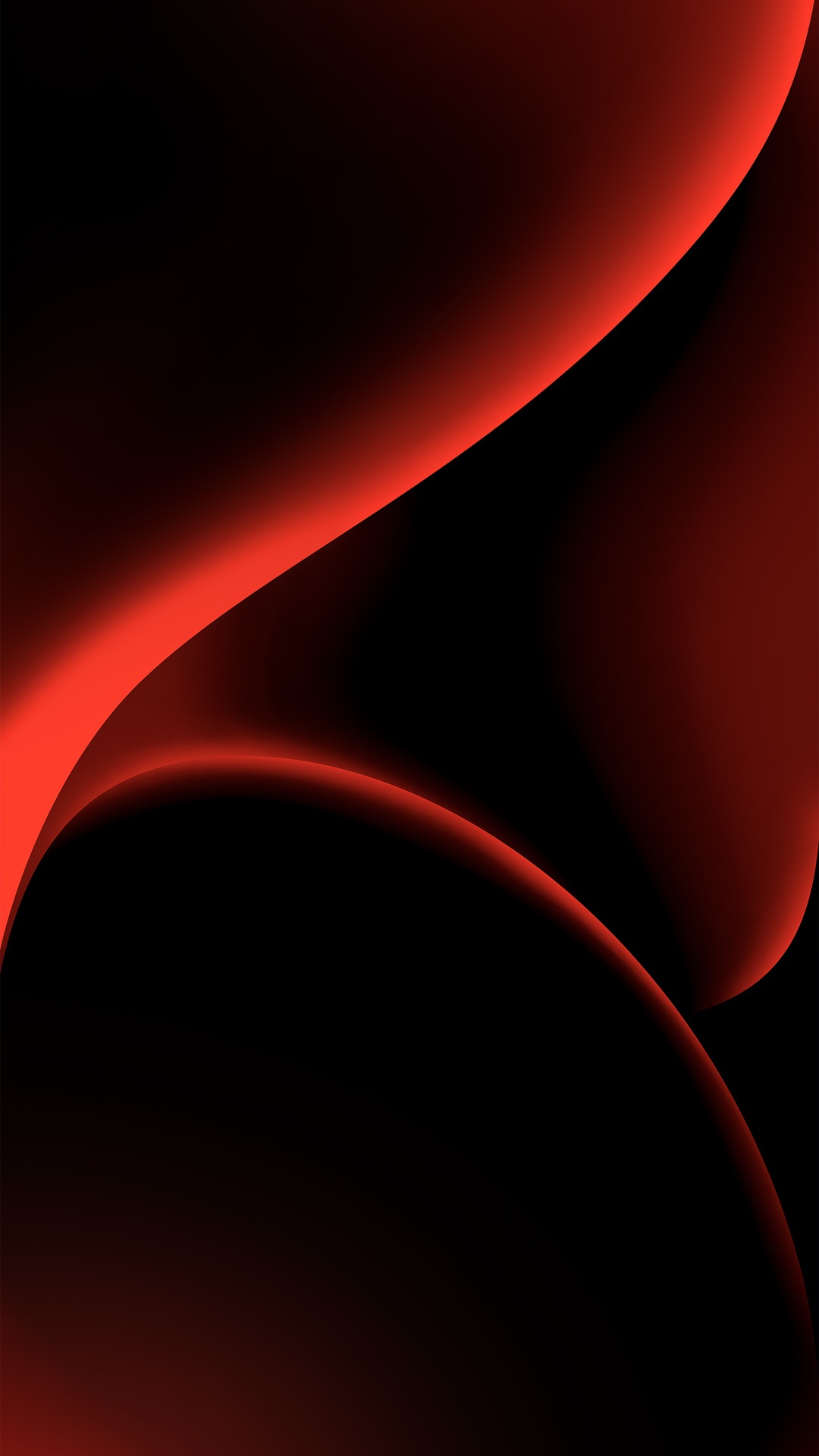 Abstract digital art with red and black curves HD Phone Wallpaper