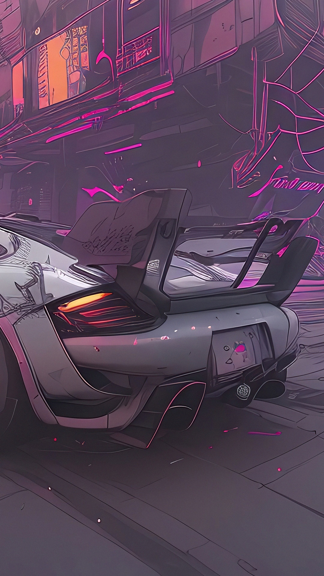 Cyberpunk Porsche Artwork HD Phone Wallpaper