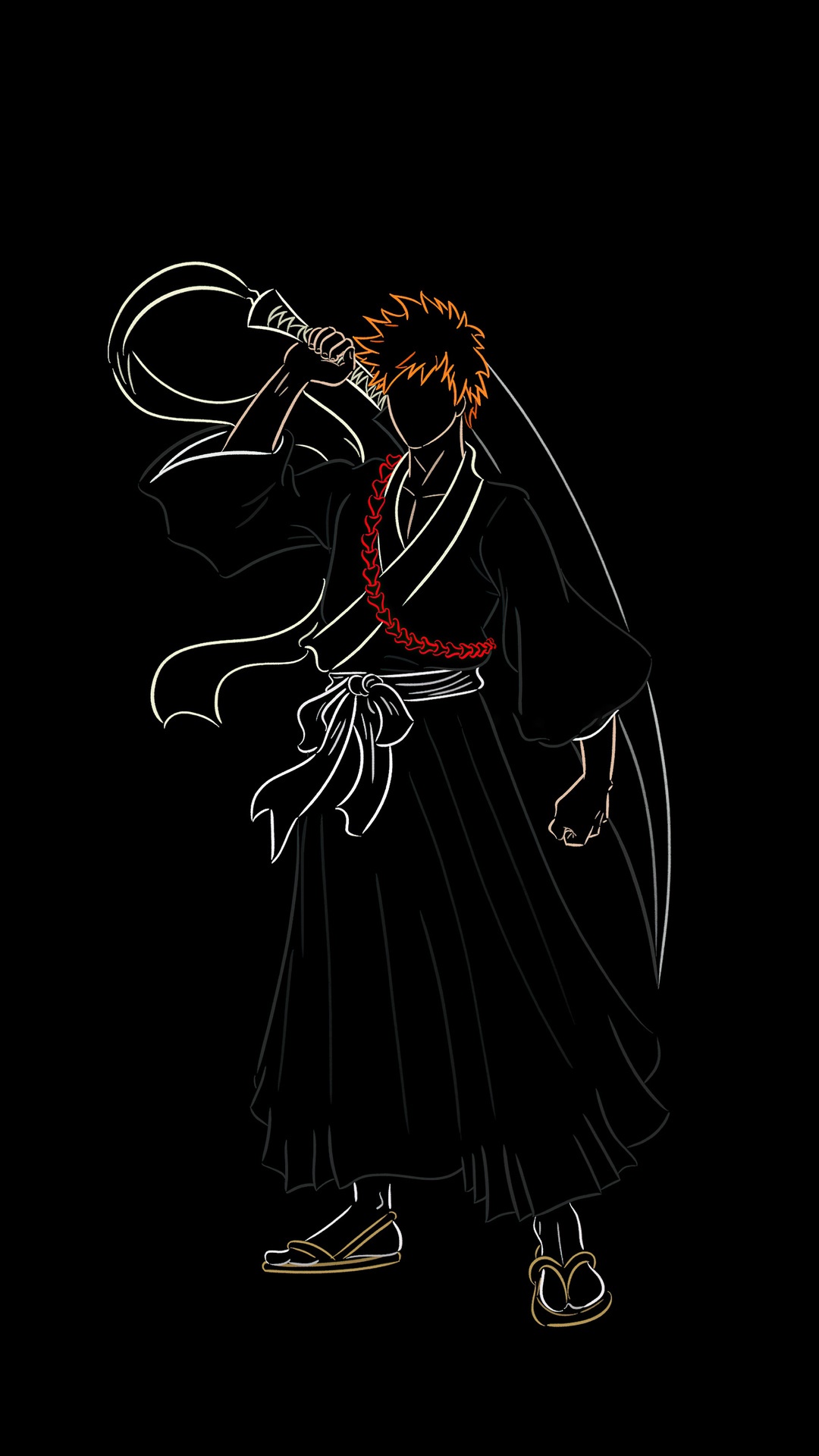 Ichigo Kurosaki from Bleach holding a sword HD Phone Wallpaper