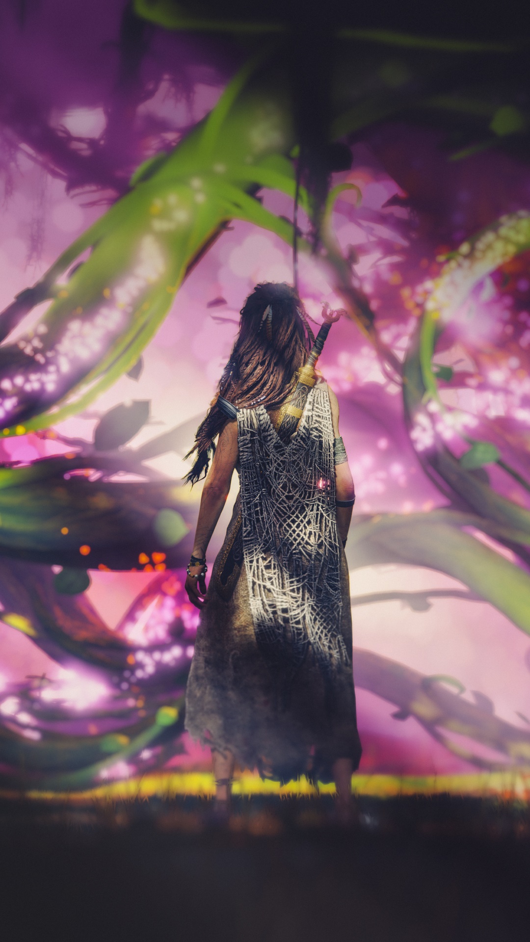 Freya from God of War 4 in a mystical forest HD Phone Wallpaper