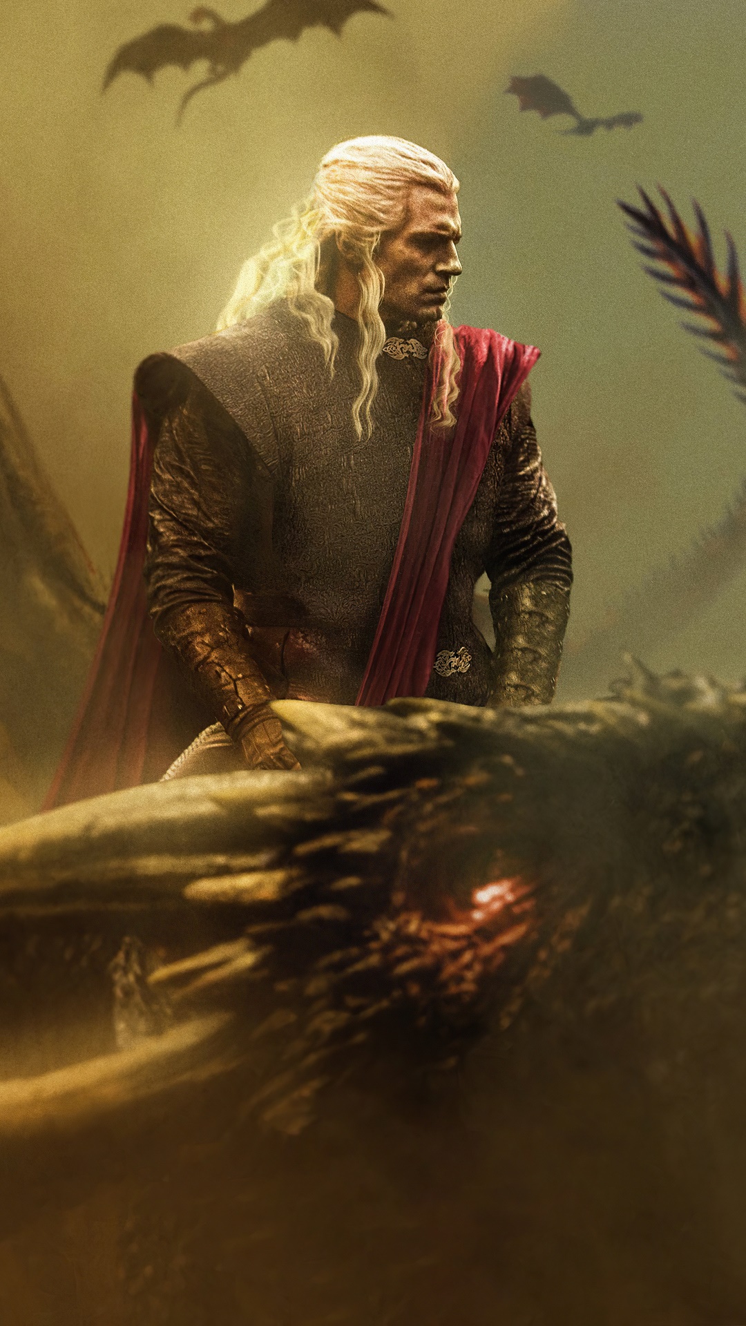 House of the Dragon Daemon Targaryen with Dragons HD Phone Wallpaper