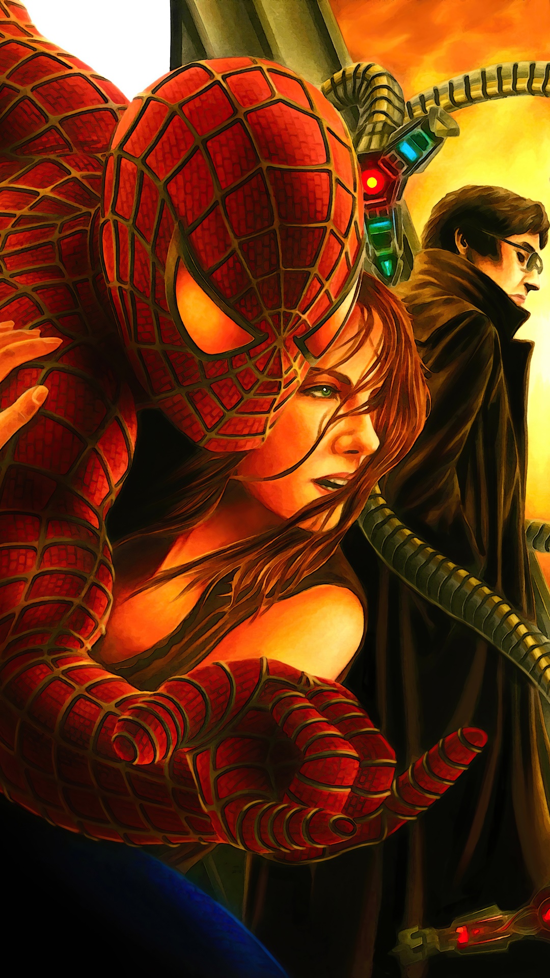 Spider-Man, Mary Jane, and Doctor Octopus HD Phone Wallpaper