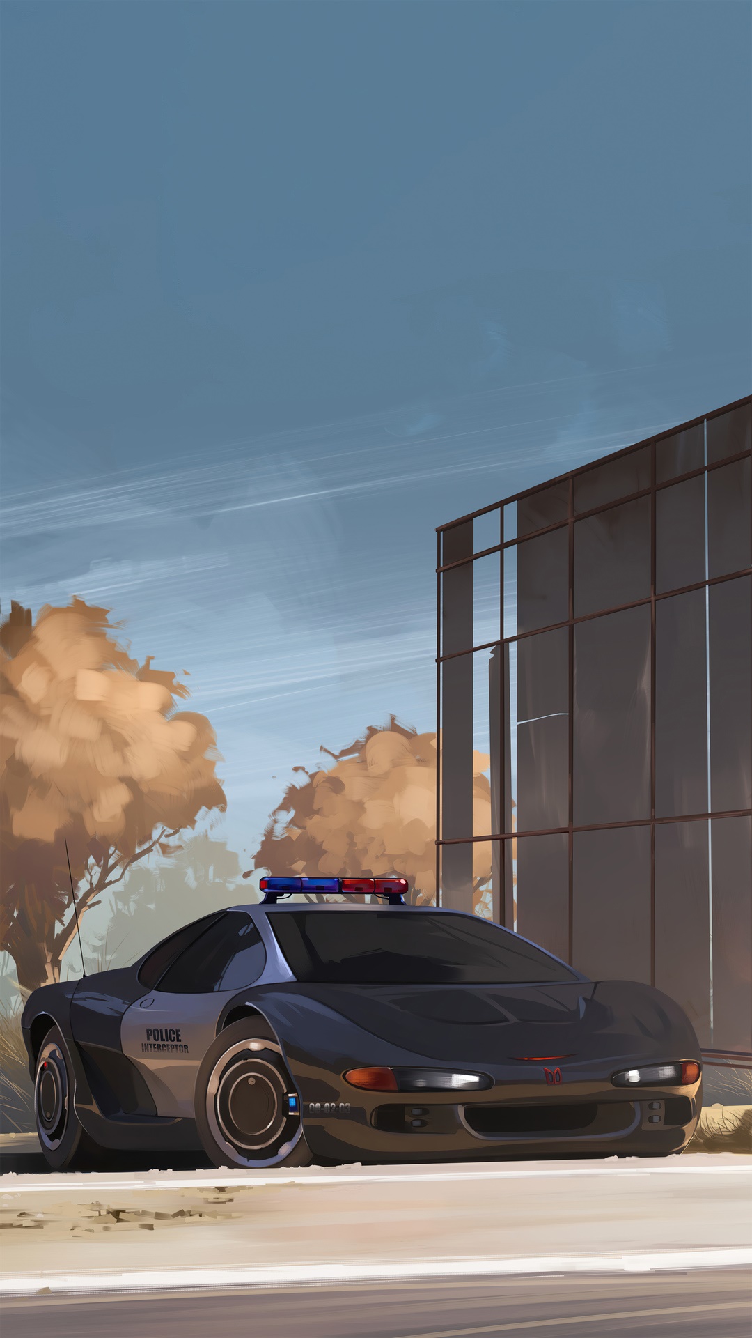 Police Interceptor Artwork HD Phone Wallpaper