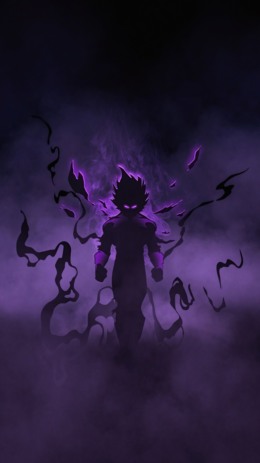 Vegeta from Dragon Ball with purple aura HD Phone Wallpaper
