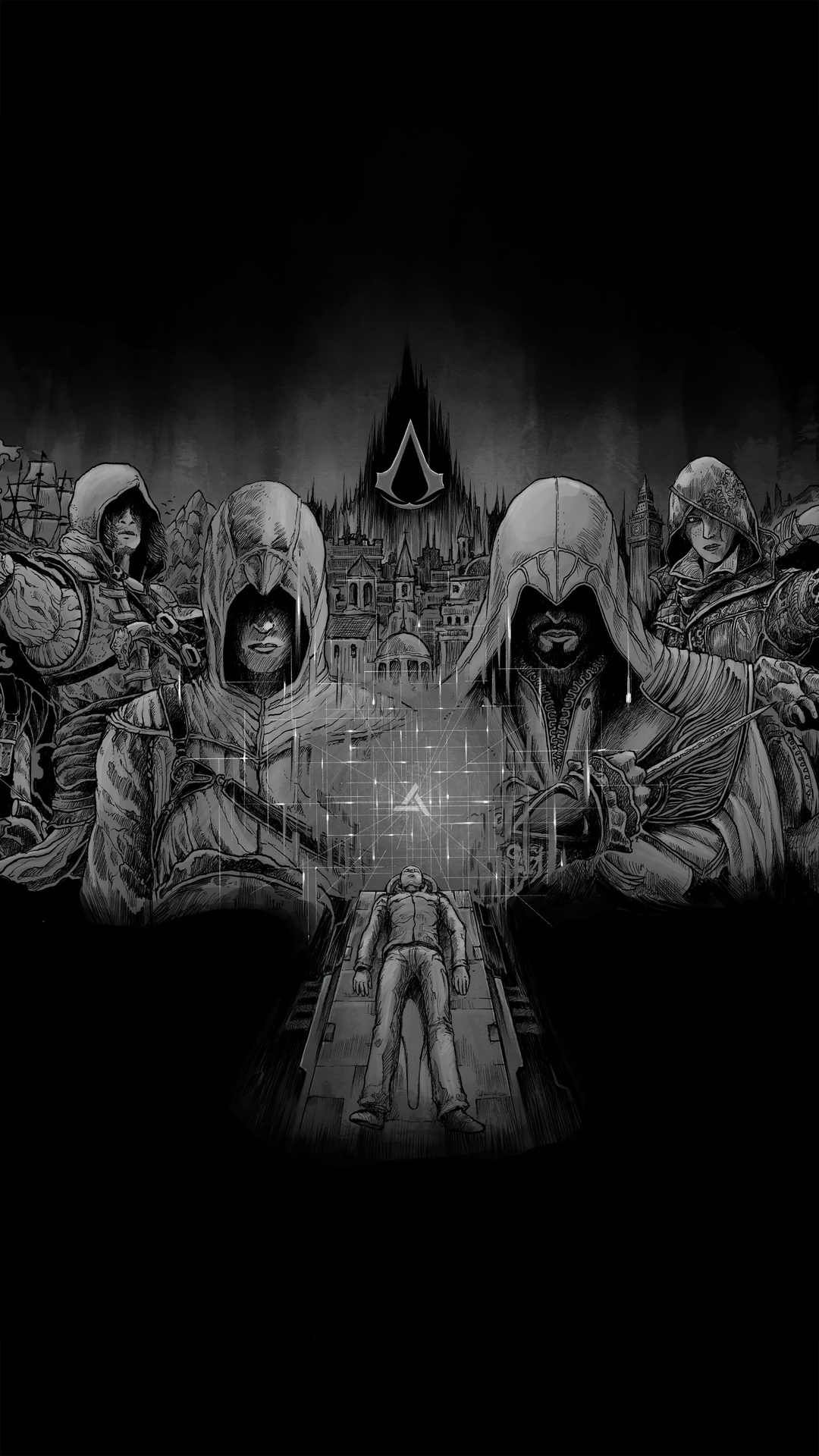 Assassin's Creed characters and Animus HD Phone Wallpaper