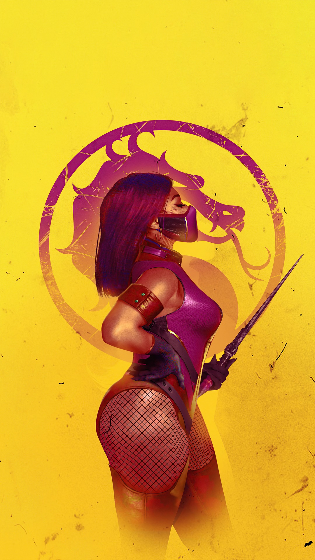 Mortal Kombat character with dragon logo HD Phone Wallpaper