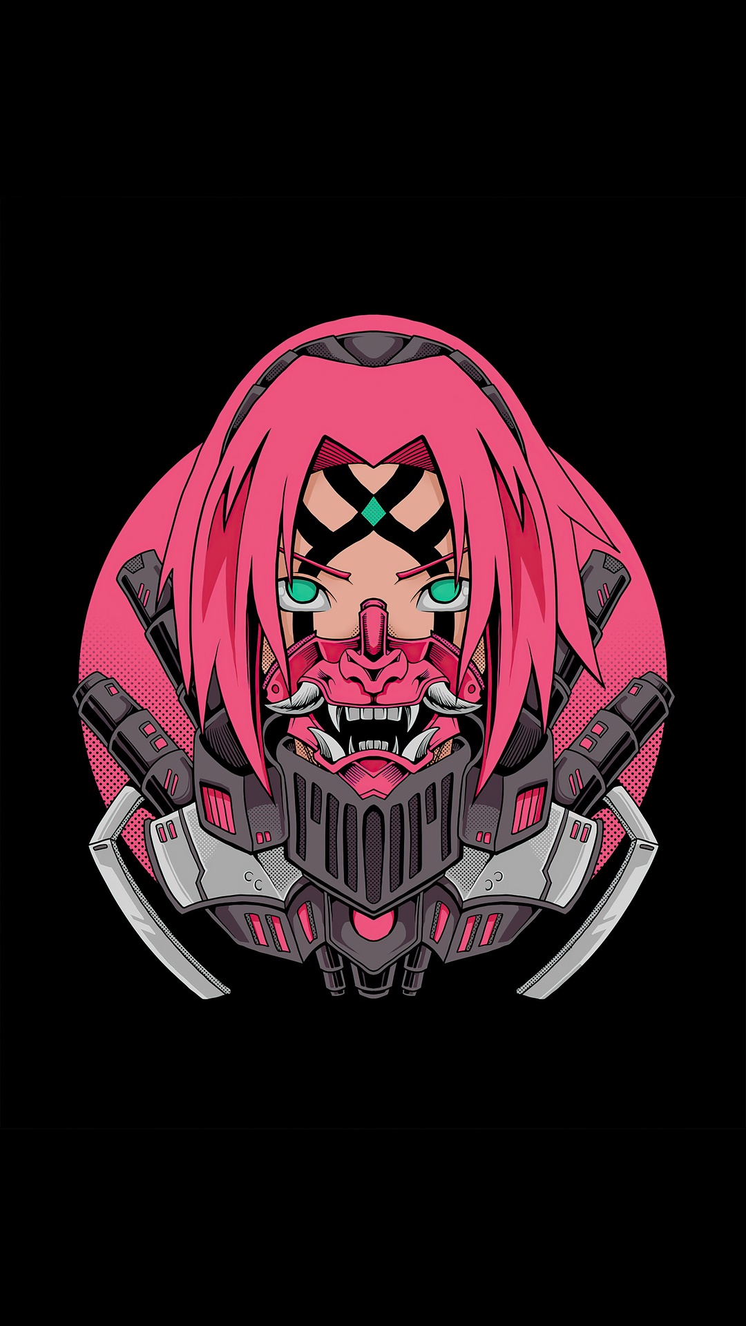Sakura Haruno Cyberpunk Art HD Phone Wallpaper