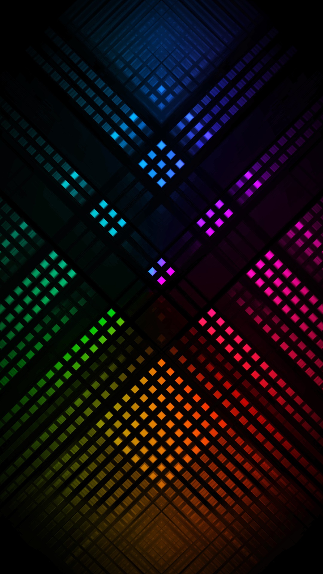 Abstract digital art with colorful grid patterns HD Phone Wallpaper