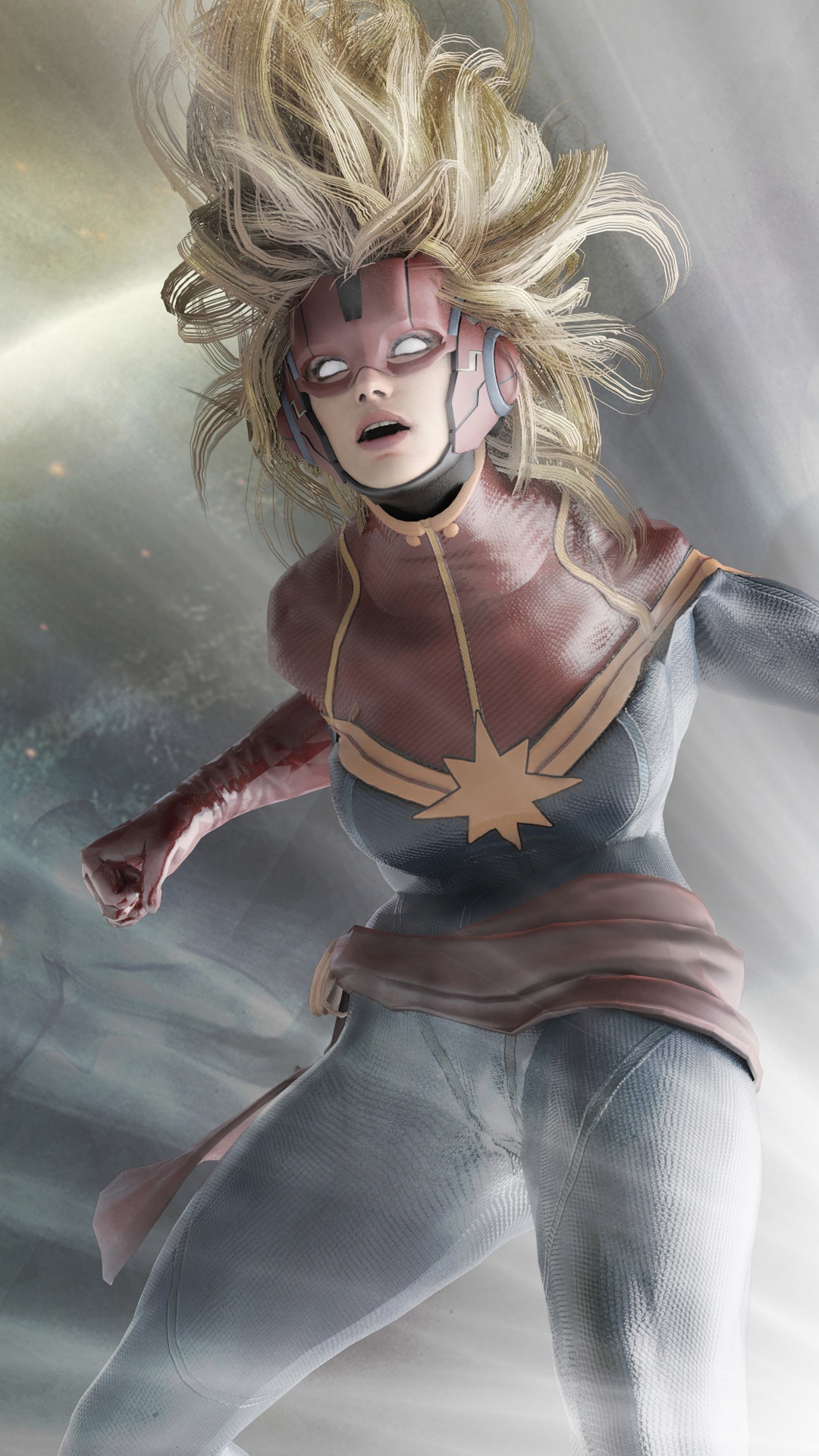 Captain Marvel Artwork 4K HD Phone Wallpaper