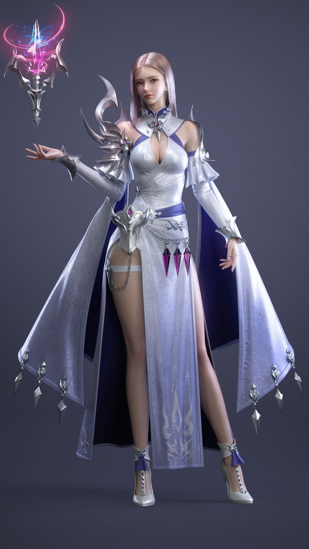 Fantasy CGI Artwork of a Woman with a Magical Staff HD Phone Wallpaper