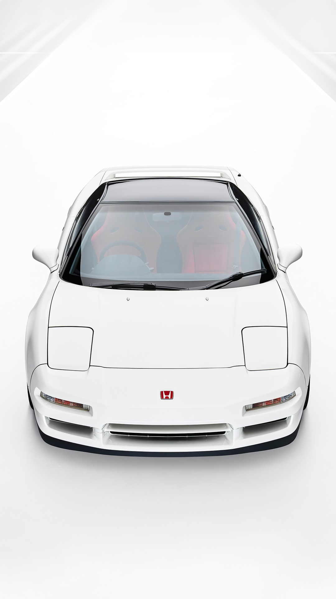 White Honda NSX sports car from above HD Phone Wallpaper