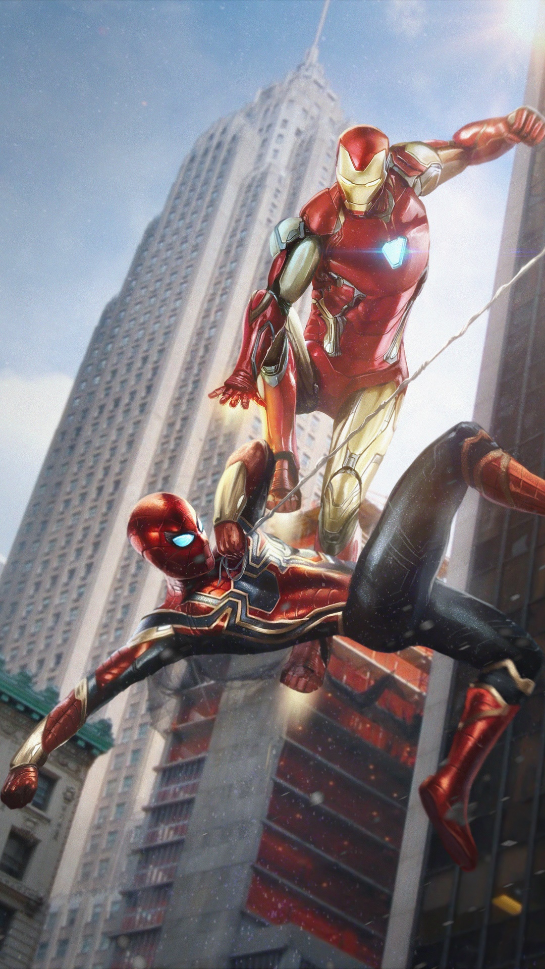 Iron Man and Spider-Man in New York City HD Phone Wallpaper