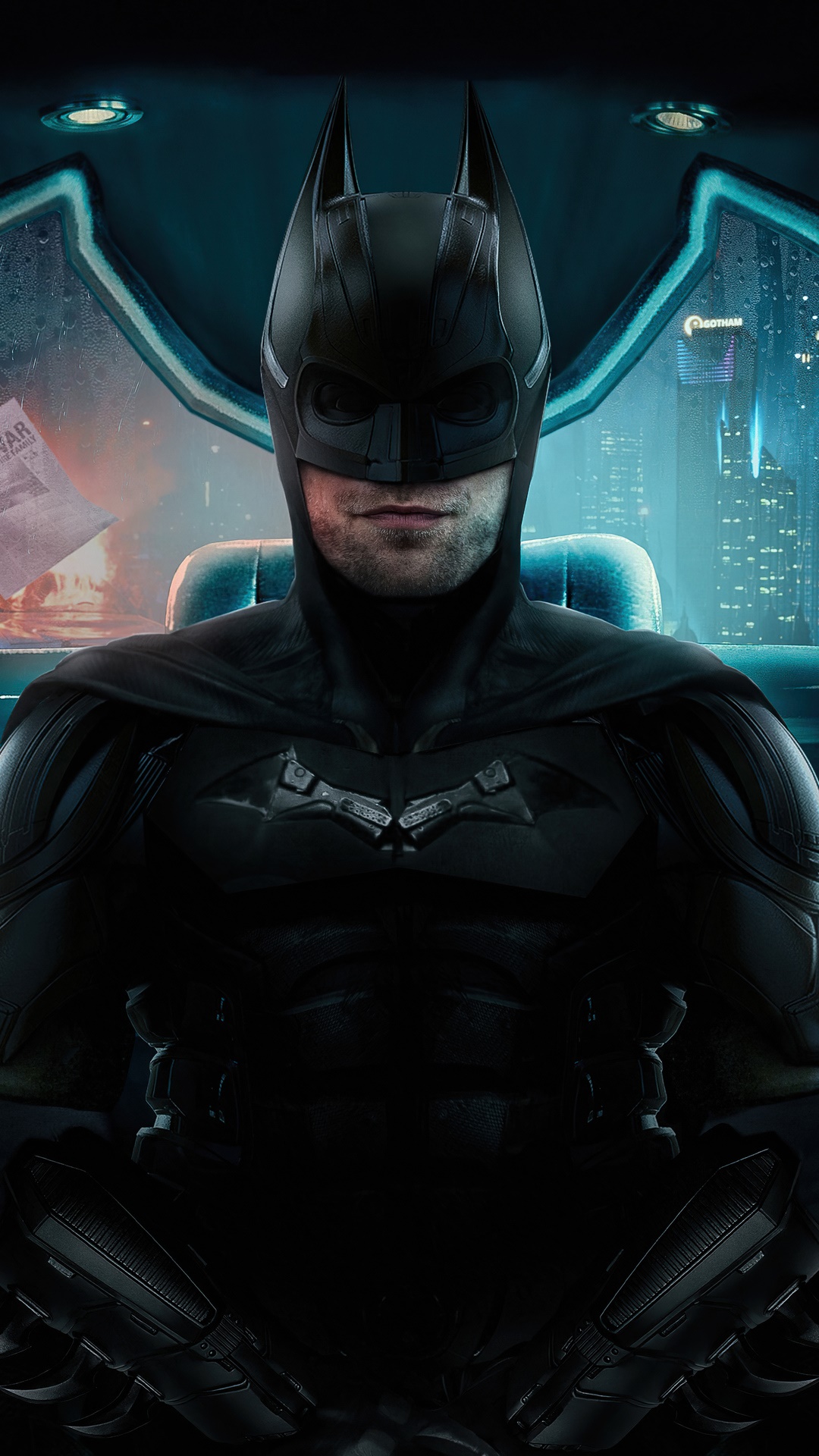 The Batman in Gotham City 4K HD Phone Wallpaper