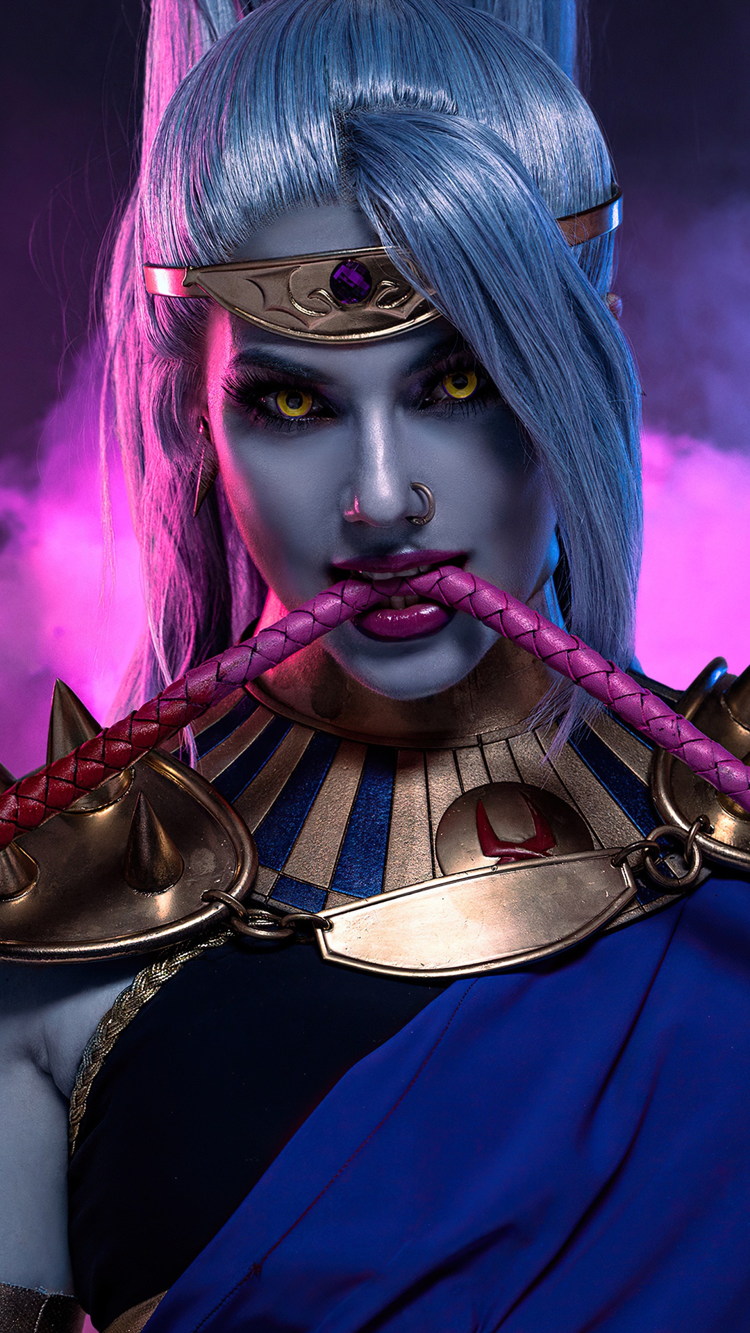 Megaera from Hades cosplay with whip HD Phone Wallpaper