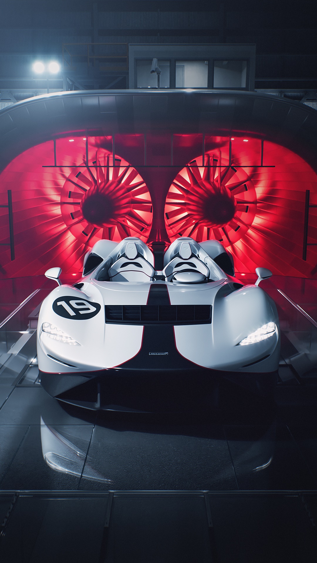 McLaren Elva in a wind tunnel HD Phone Wallpaper