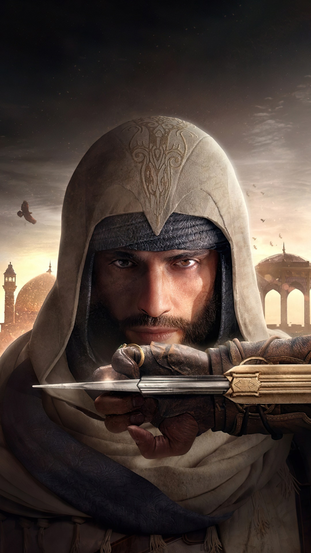 Assassin's Creed Mirage Basim Ibn Ishaq with Hidden Blade HD Phone Wallpaper