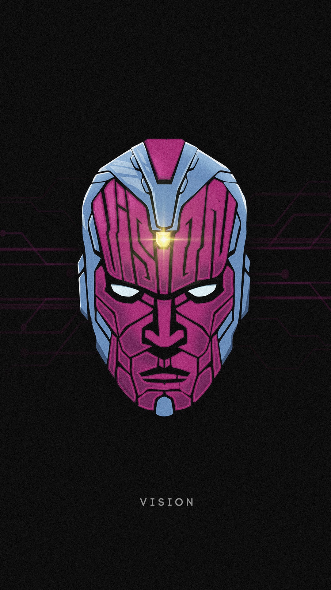Vision's Head from Marvel's WandaVision 4K HD Phone Wallpaper