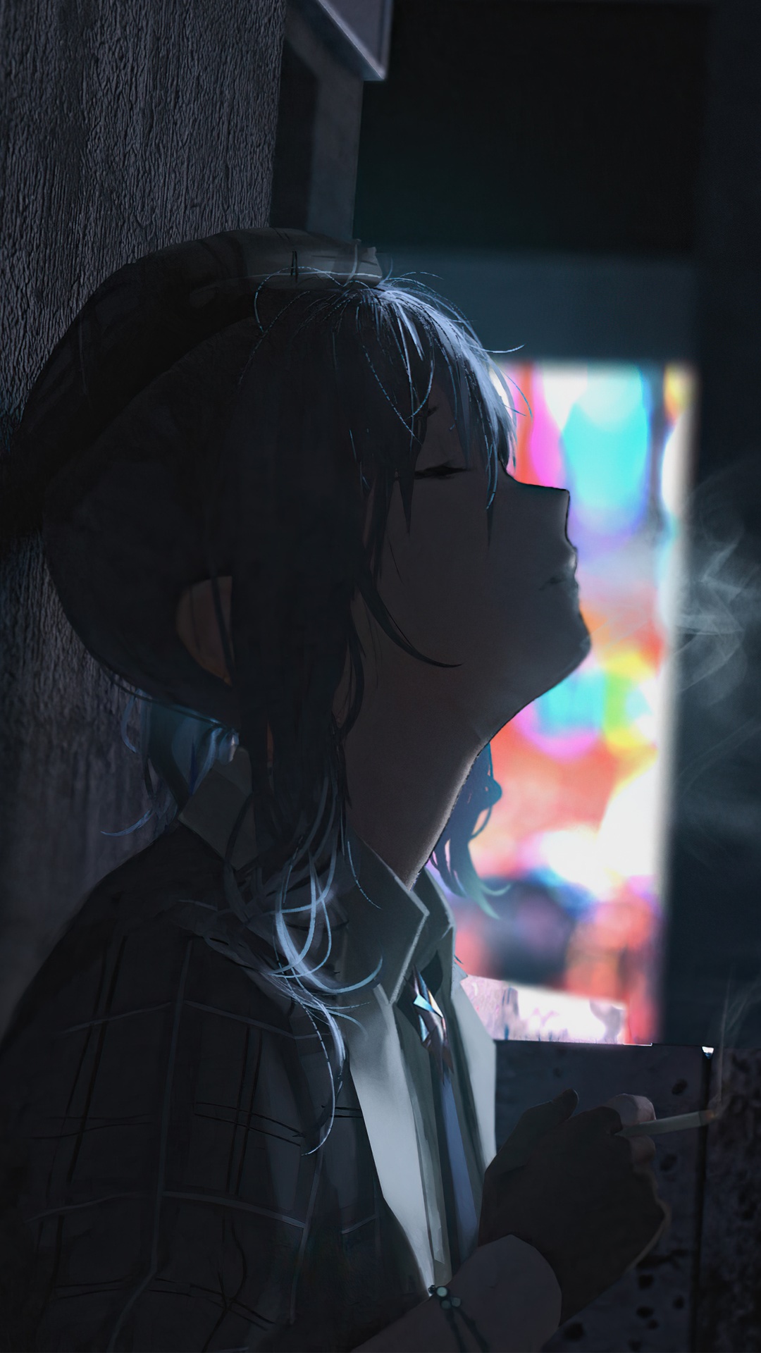 Artwork of a person smoking HD Phone Wallpaper