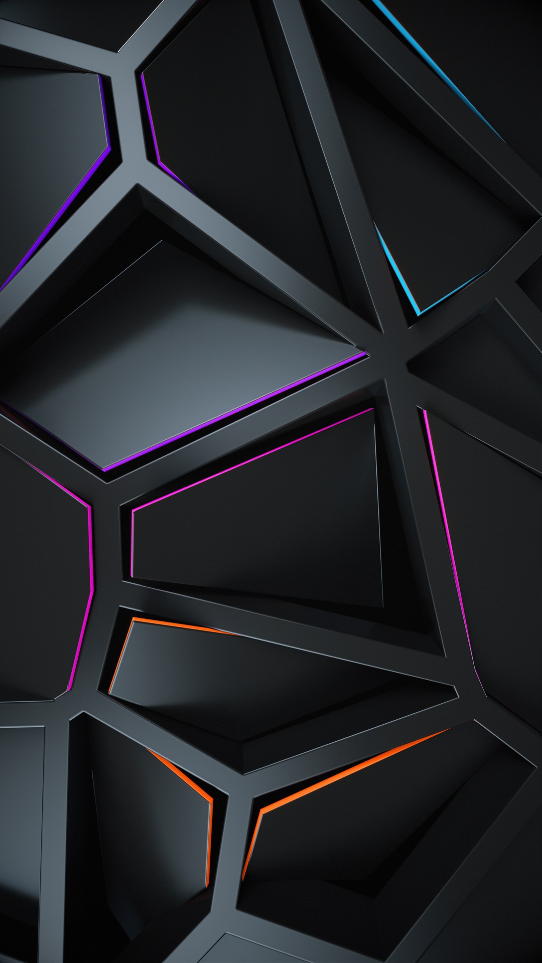 Abstract geometric pattern with neon lighting HD Phone Wallpaper