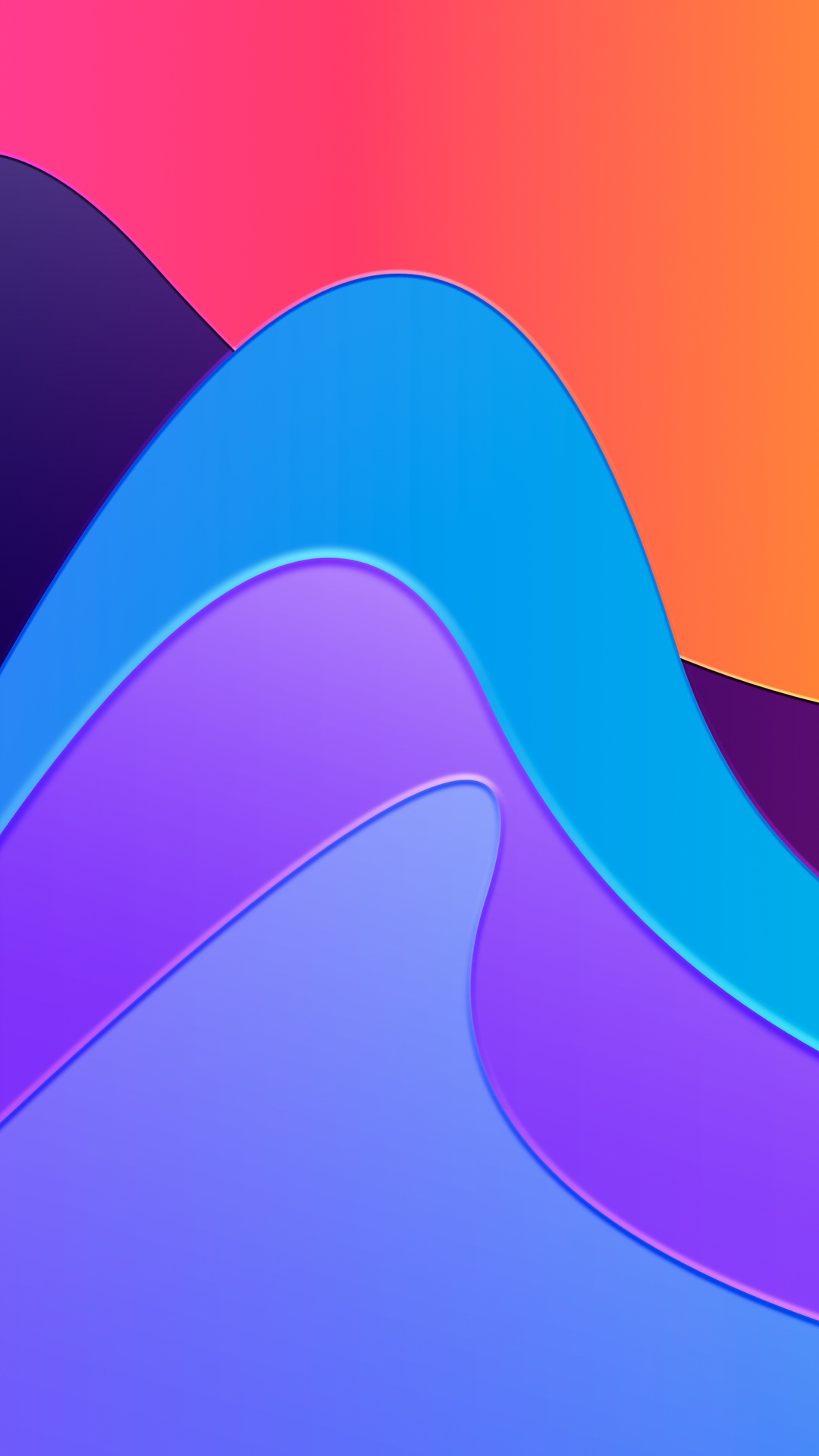 Abstract digital art with colorful waves HD Phone Wallpaper