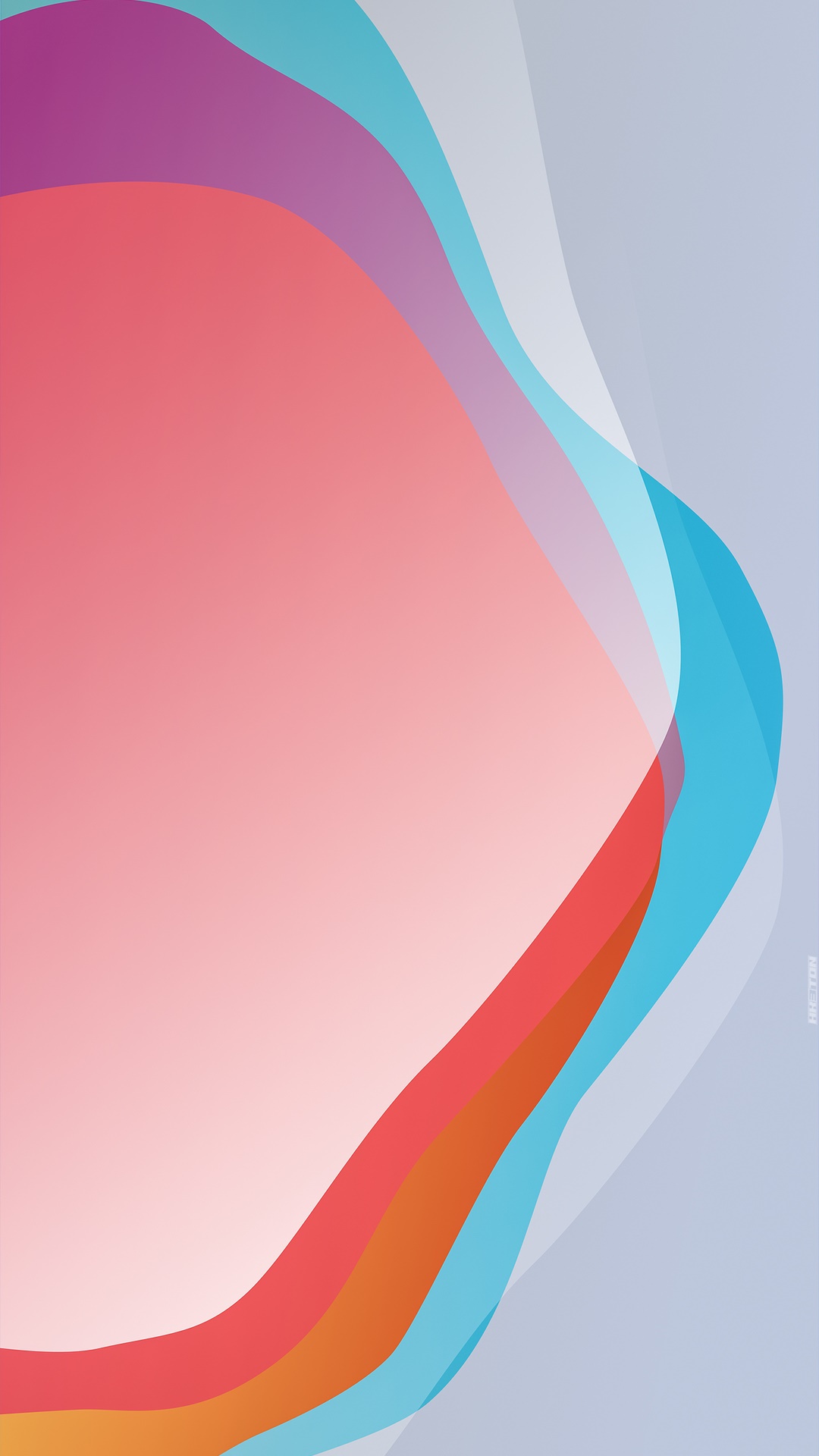 Abstract artwork with colorful wavy shapes HD Phone Wallpaper