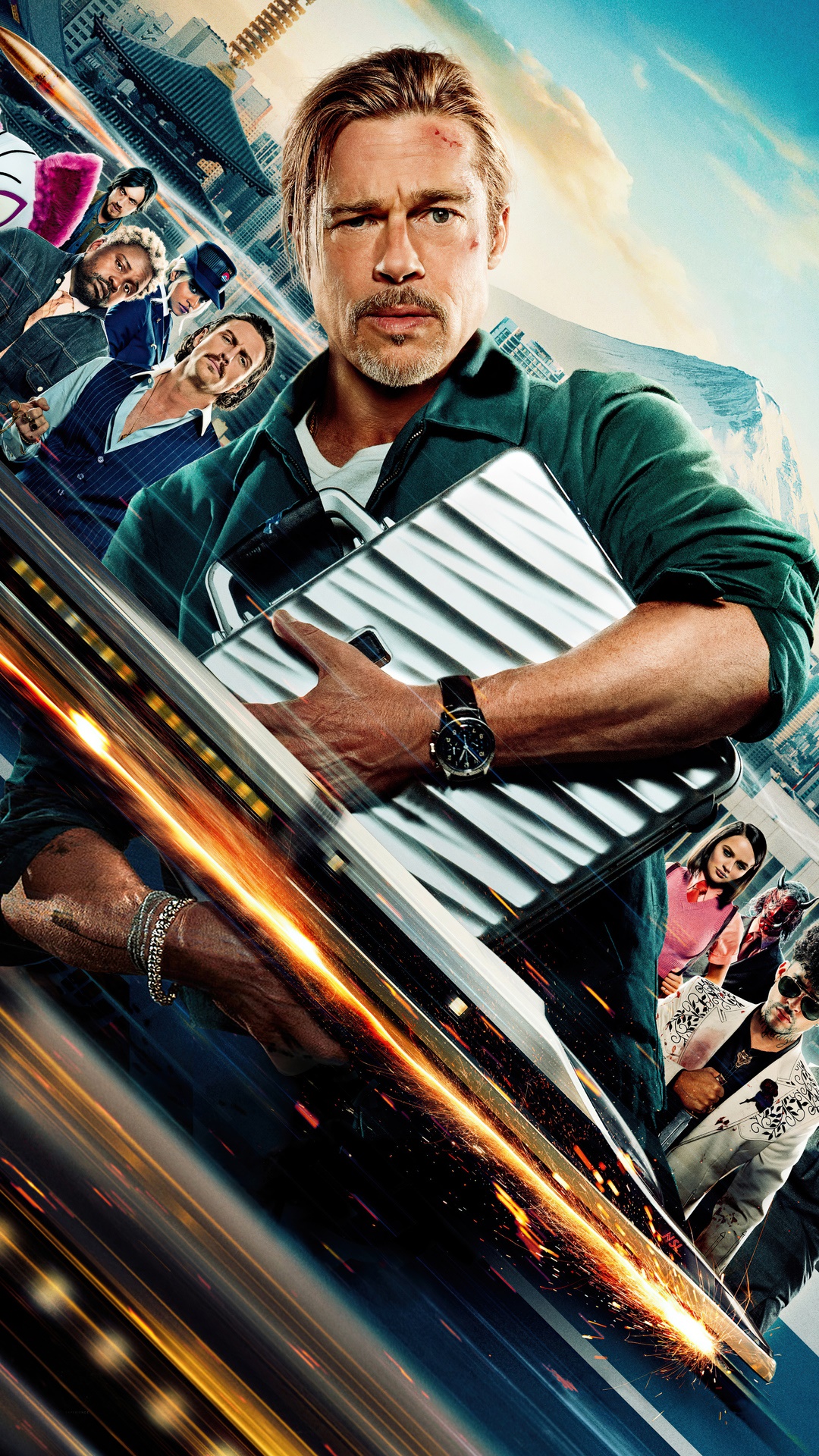 Bullet Train movie poster with Brad Pitt HD Phone Wallpaper