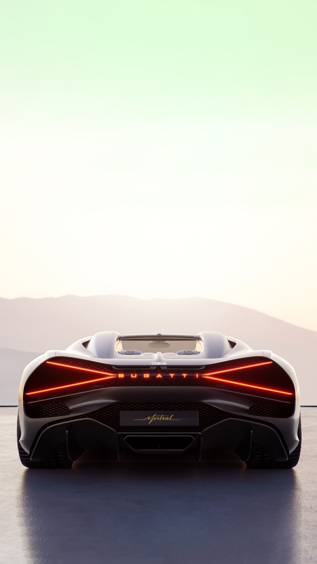 Bugatti W16 Mistral rear view HD Phone Wallpaper