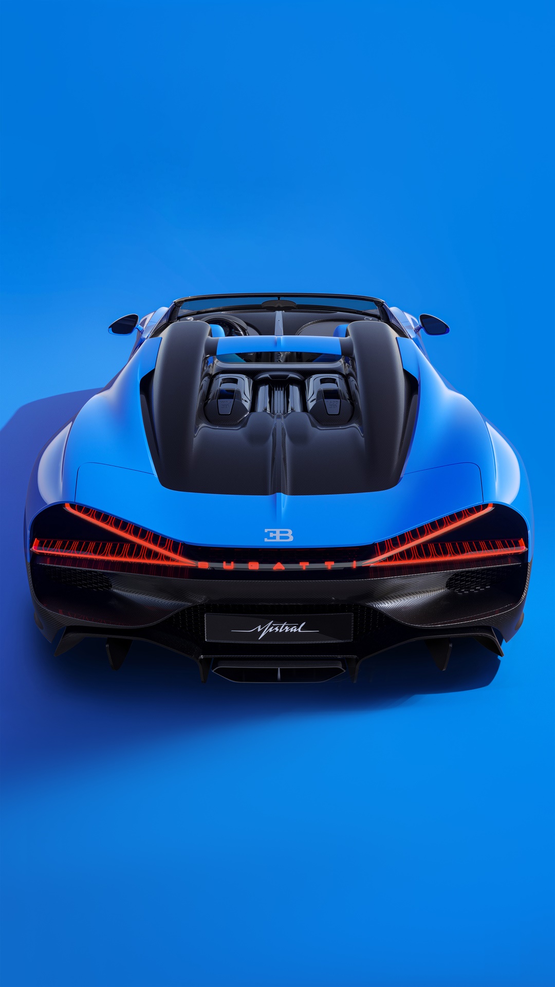 Bugatti W16 Mistral rear view HD Phone Wallpaper
