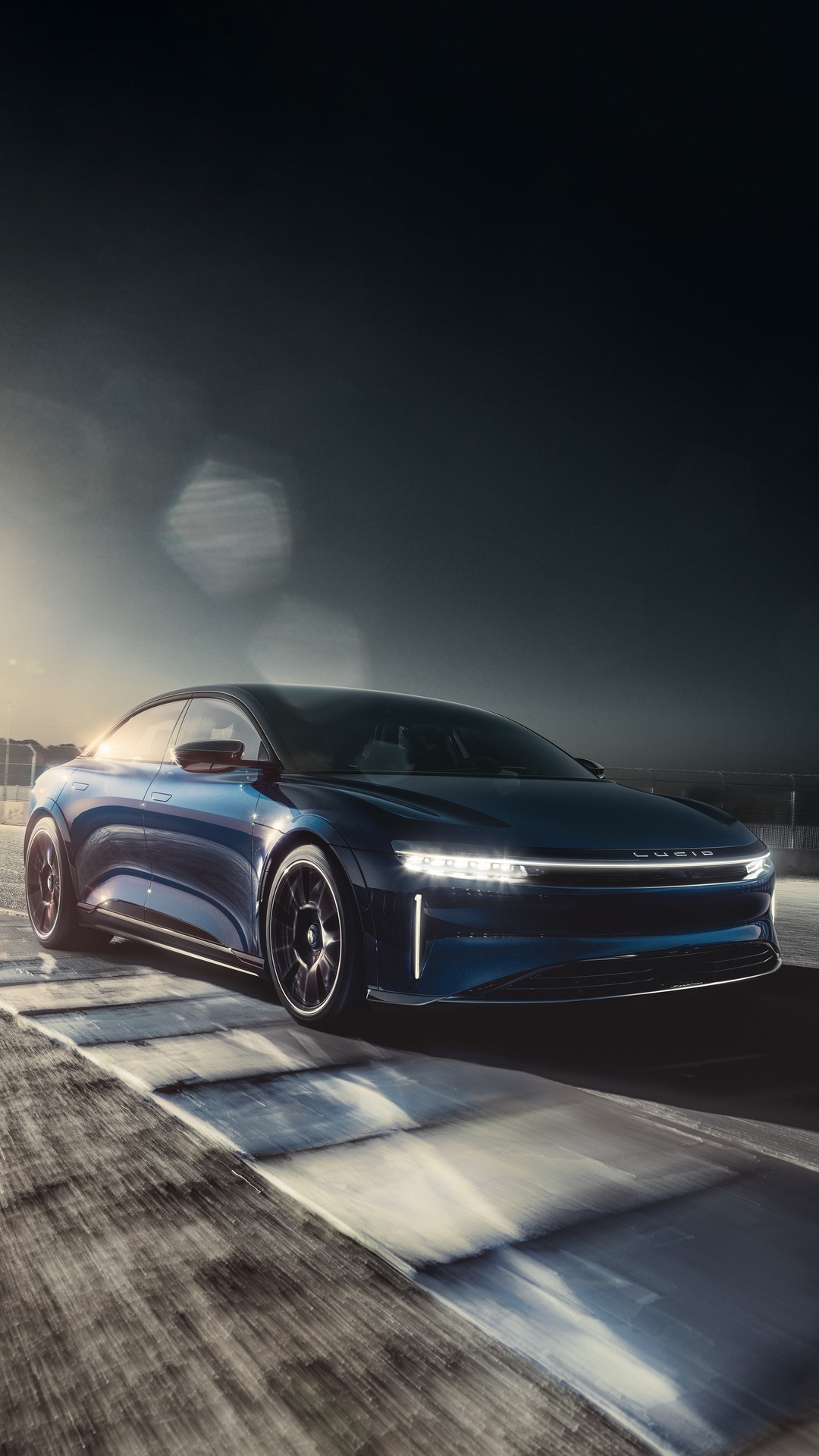 Lucid Air Sapphire electric car on a track HD Phone Wallpaper