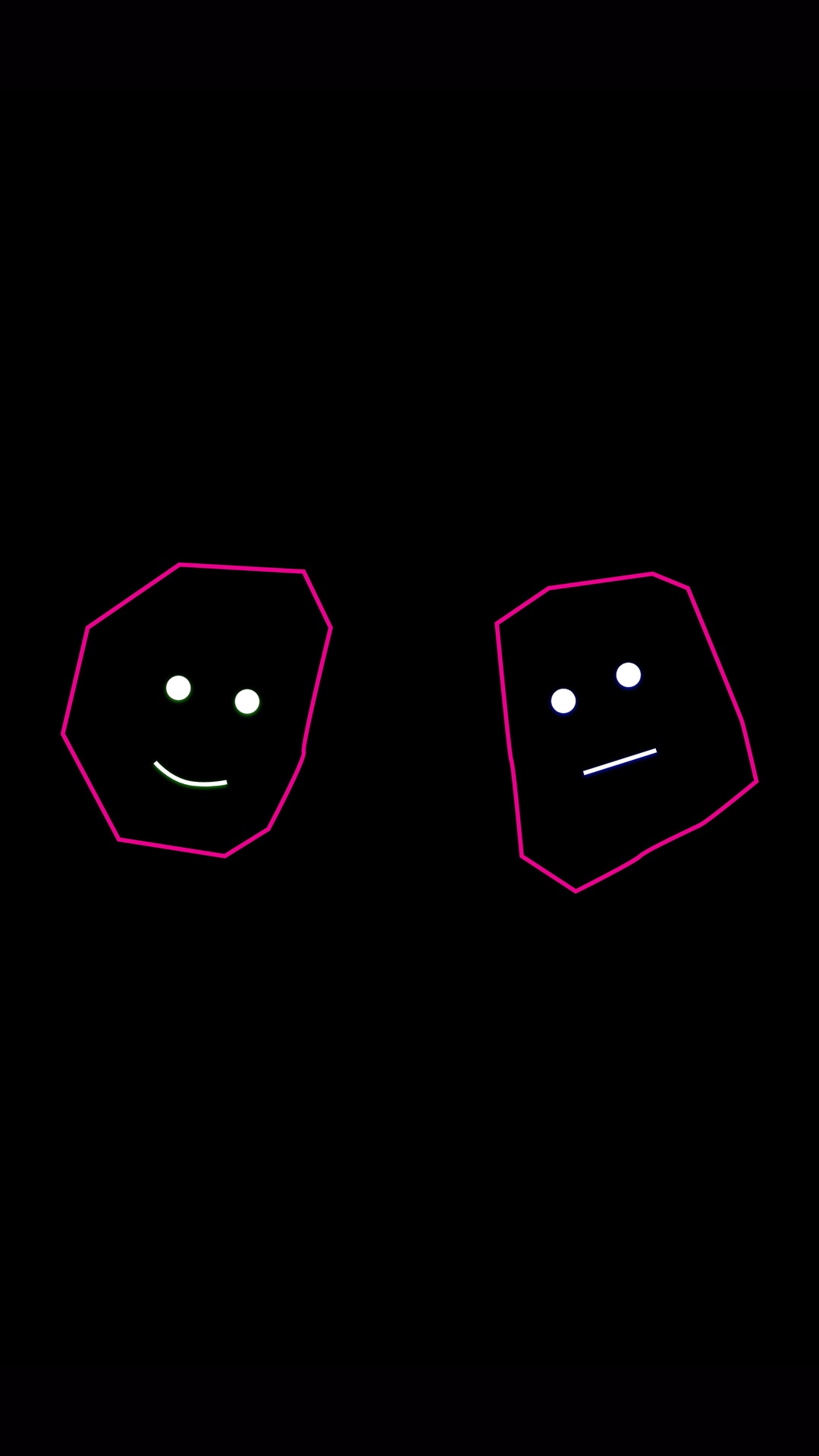 Minimalist digital art with two abstract faces HD Phone Wallpaper