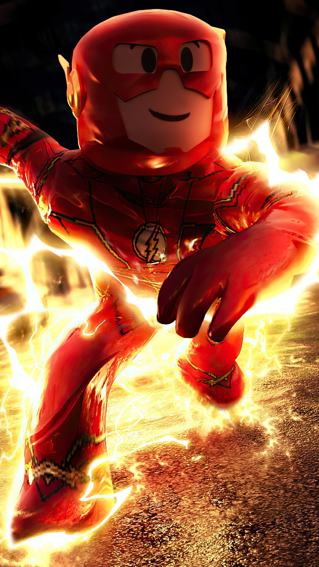 The Flash running with lightning effects 4K HD Phone Wallpaper