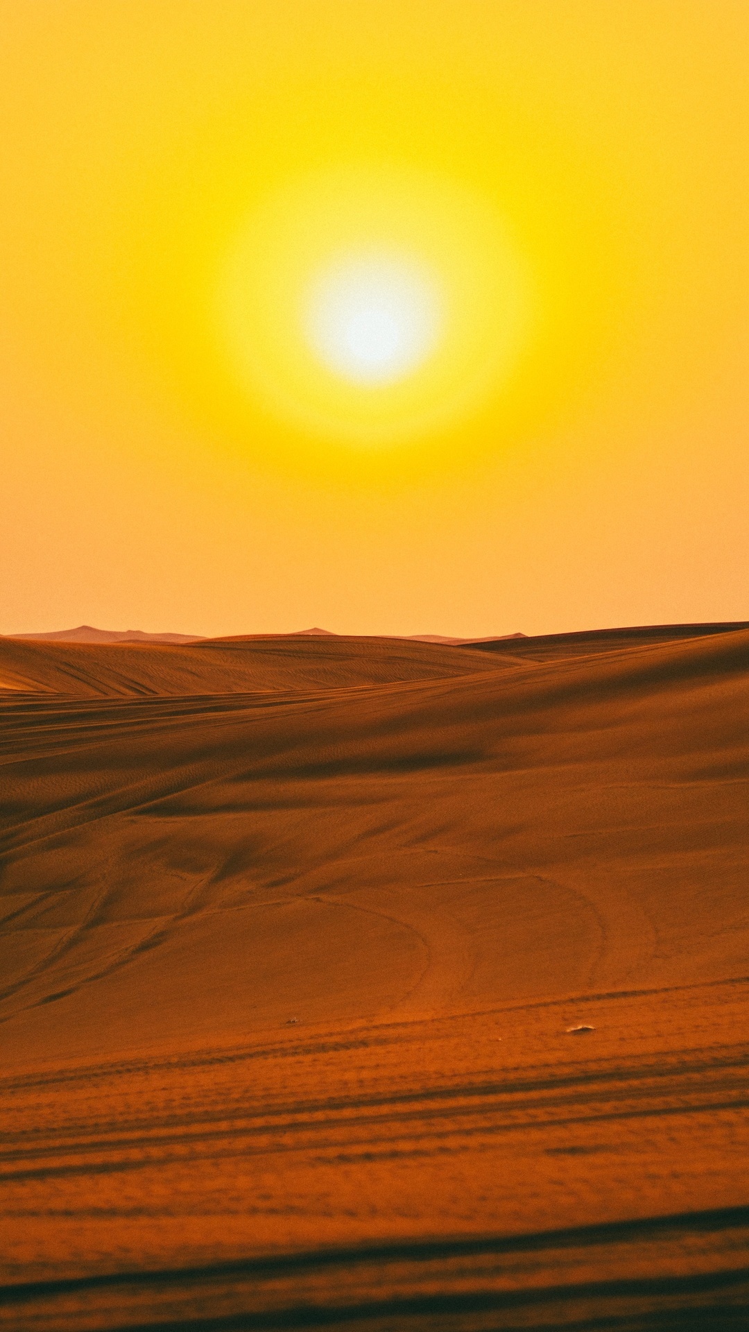 Desert dunes under a bright sun HD Phone Wallpaper