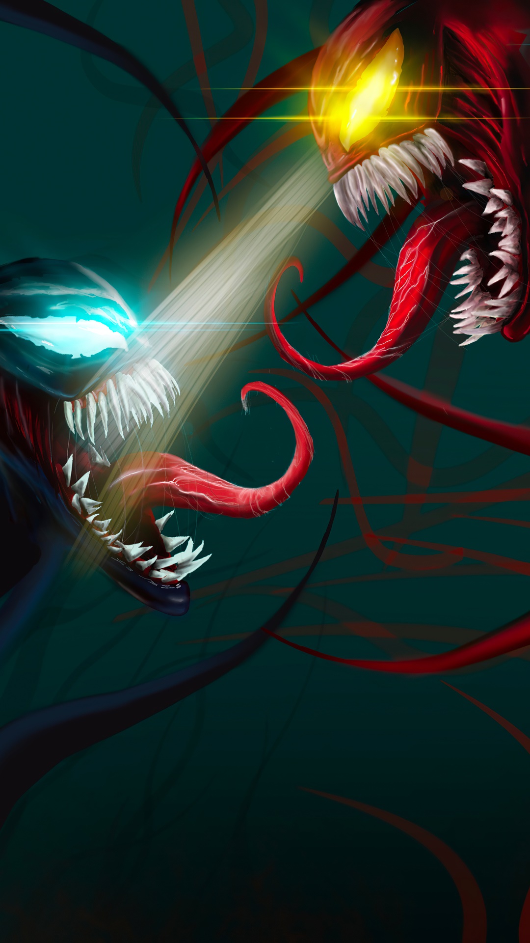 Venom and Carnage locked in battle HD Phone Wallpaper