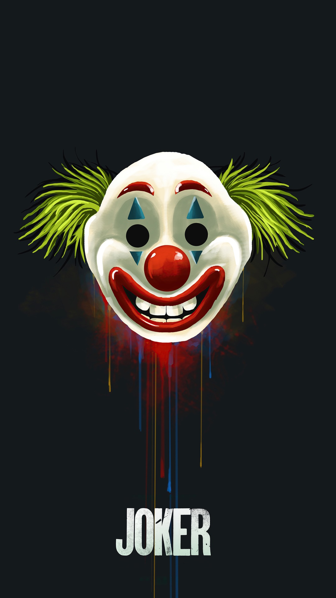 Joker clown mask with dripping paint HD Phone Wallpaper