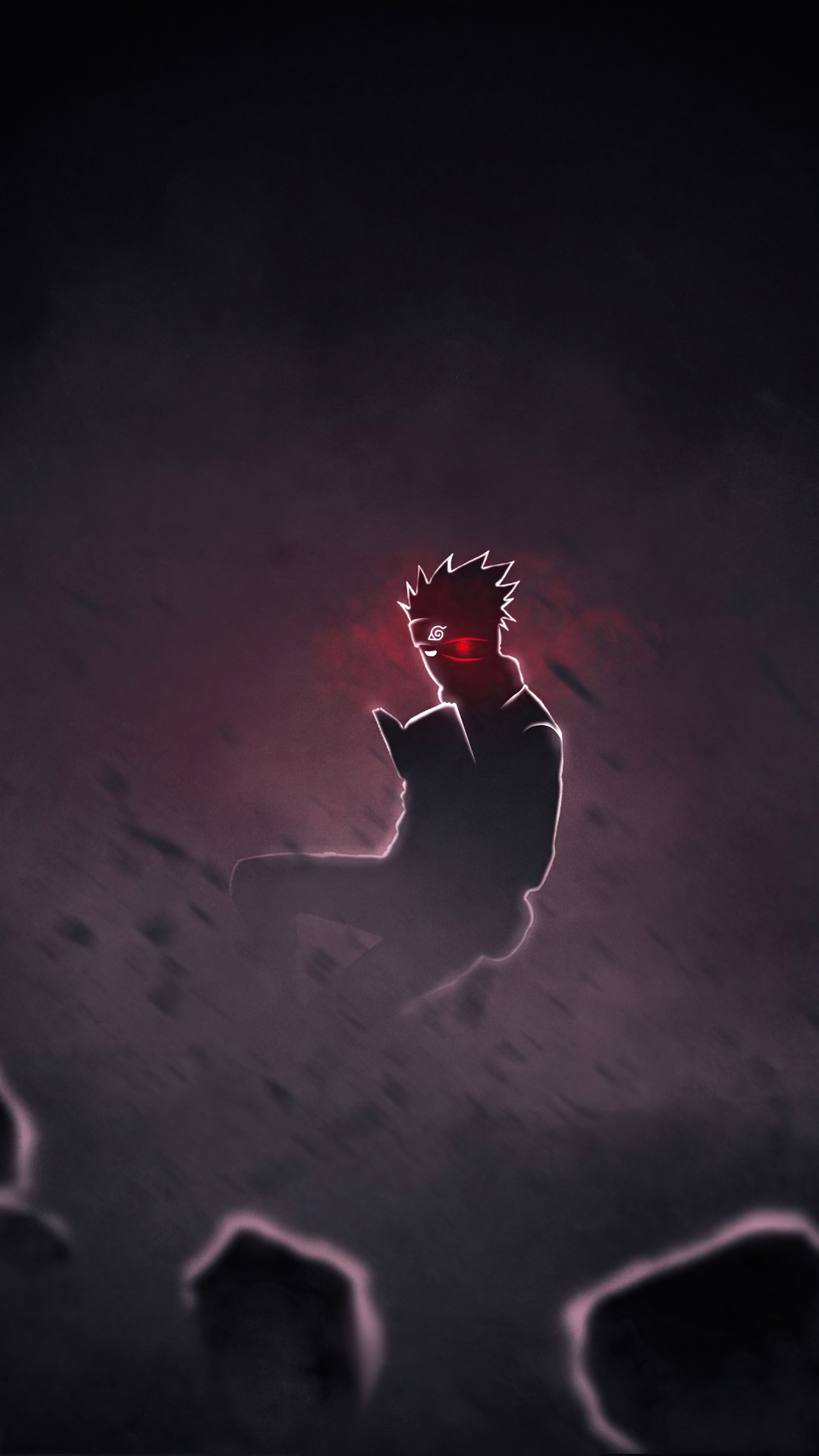 Kakashi Hatake reading a book with glowing eyes HD Phone Wallpaper