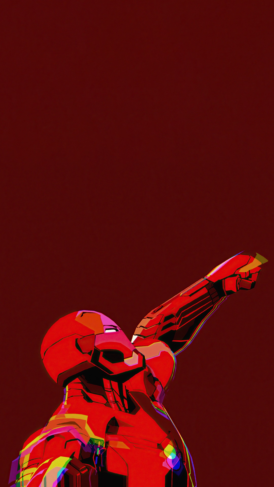 Iron Man in a minimalist digital artwork HD Phone Wallpaper