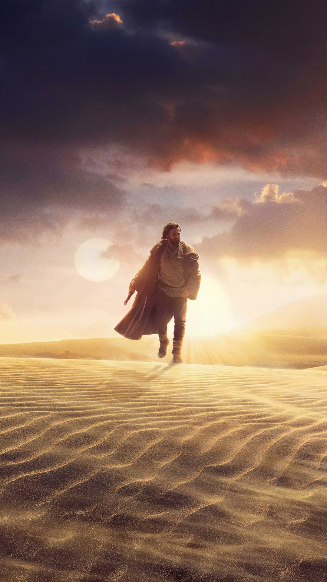 Obi-Wan Kenobi walking through a desert HD Phone Wallpaper