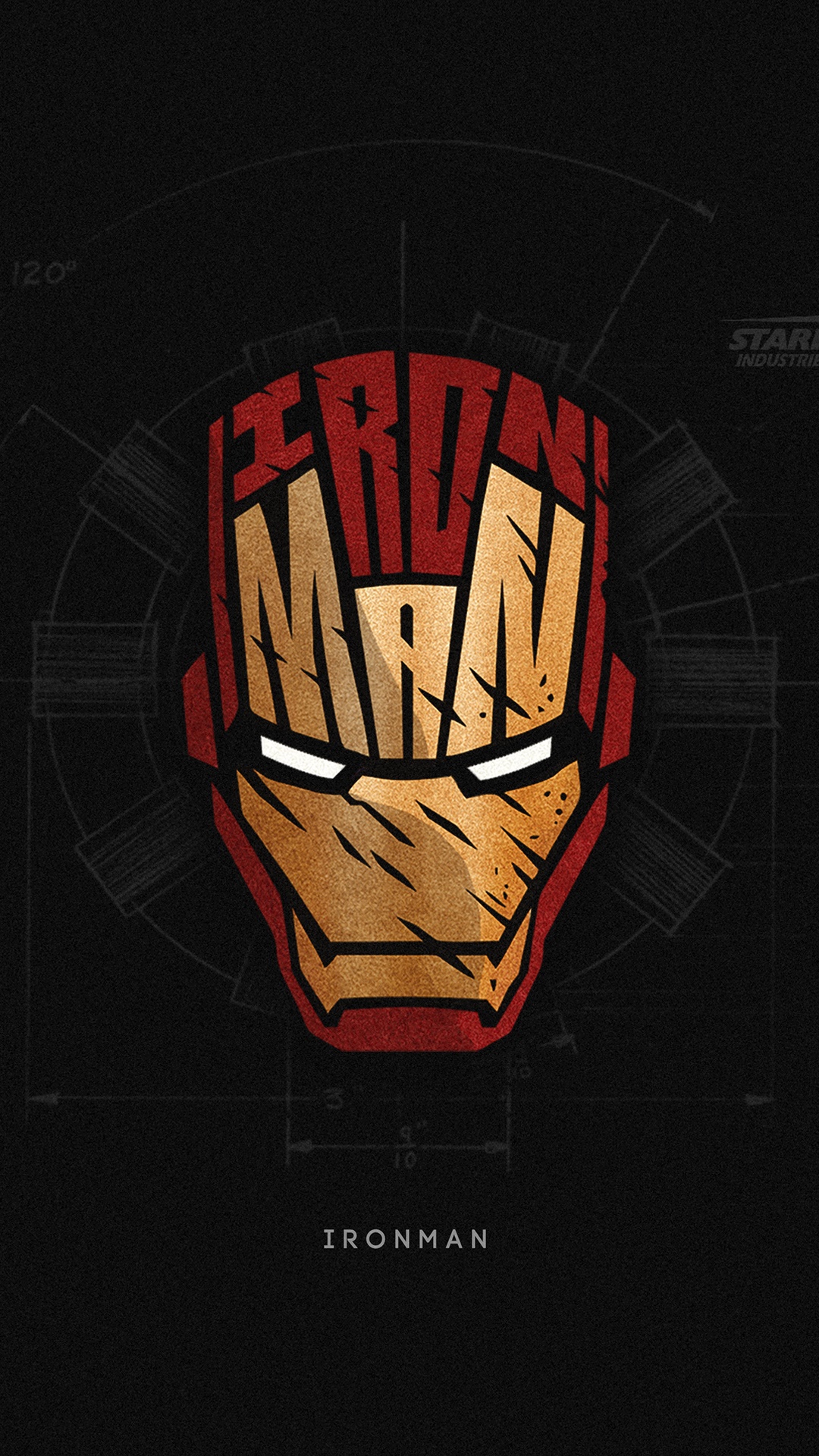 Iron Man Helmet Artwork HD Phone Wallpaper