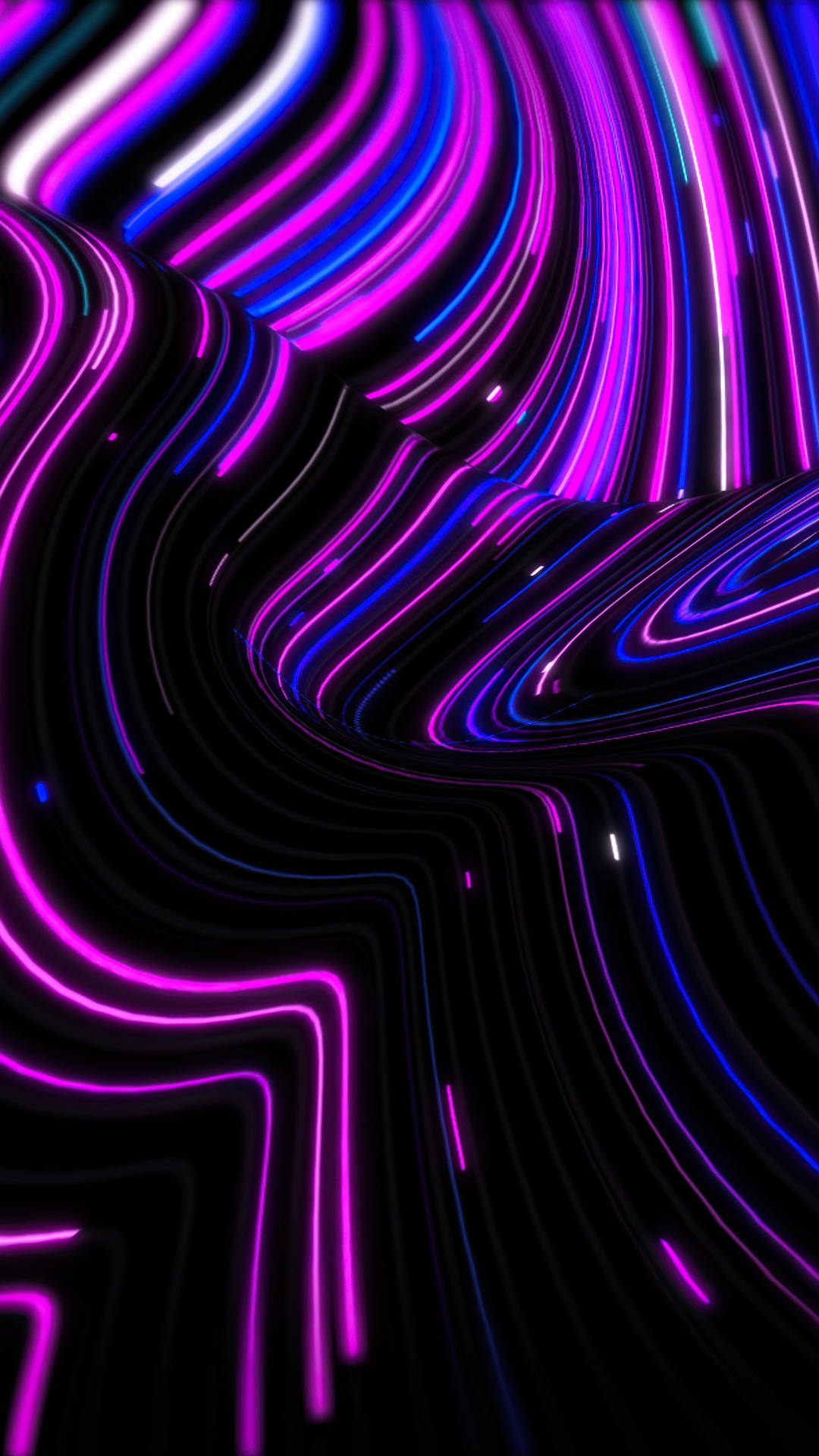 Abstract digital art with neon lines HD Phone Wallpaper