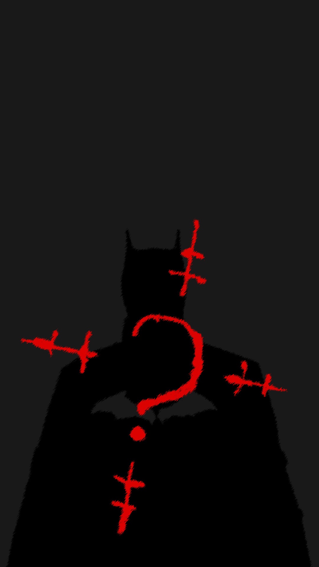 The Batman with Riddler's symbols HD Phone Wallpaper