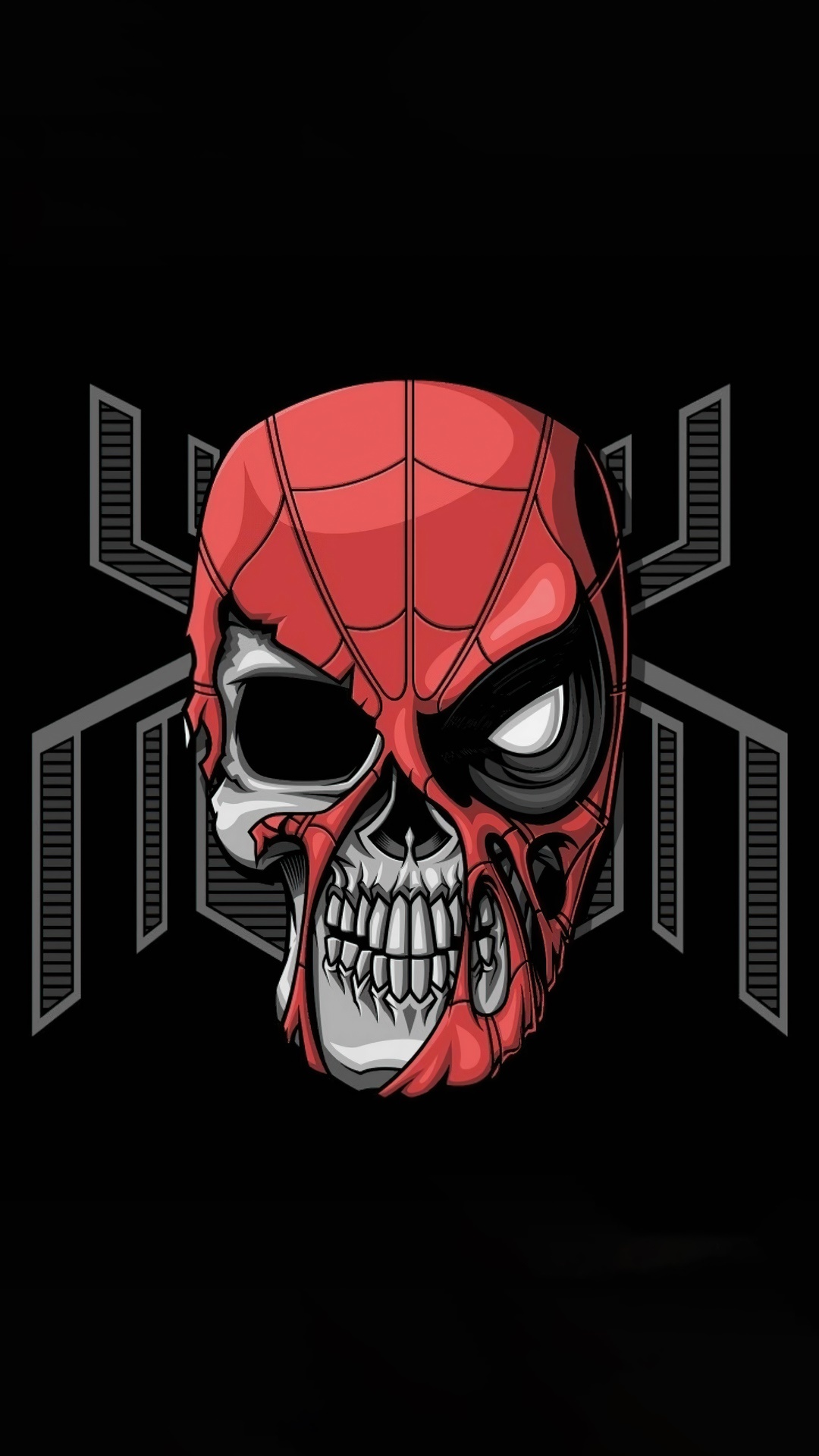 Spiderman Skull Artwork HD Phone Wallpaper