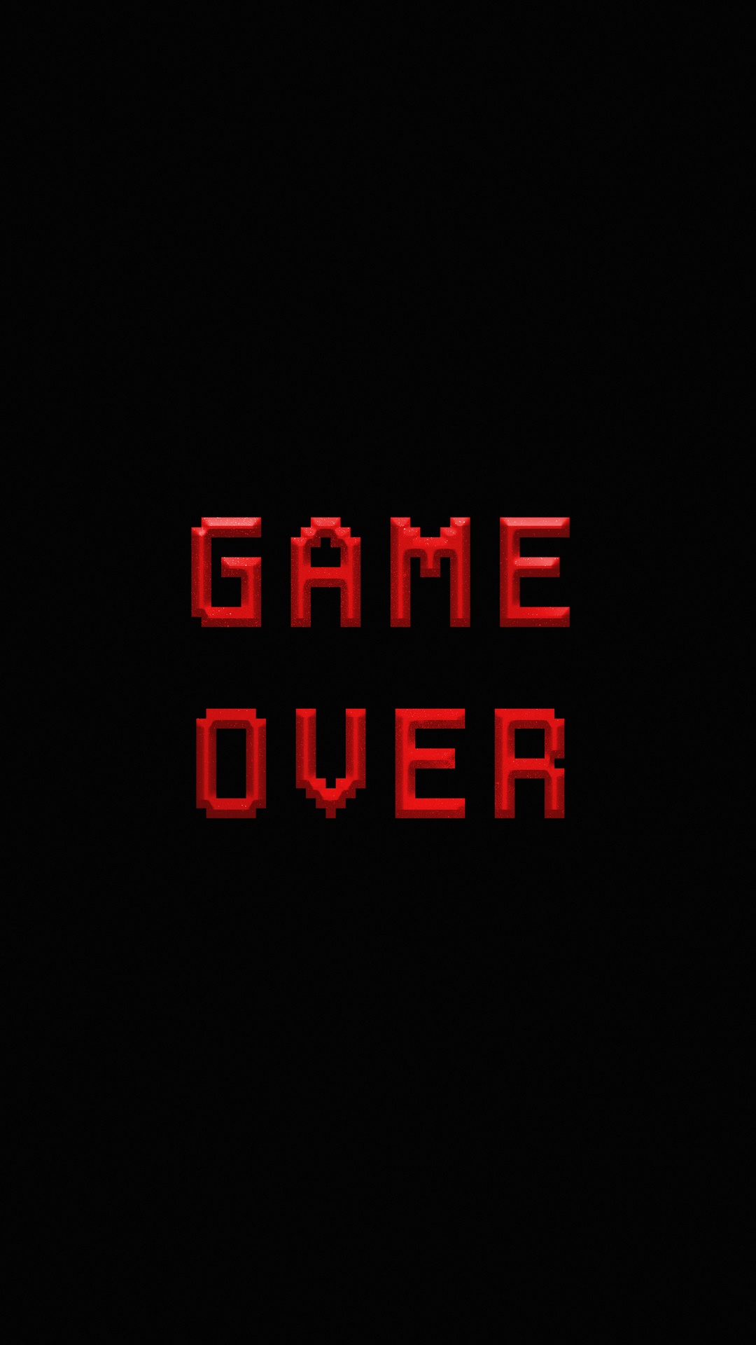 Pixelated "GAME OVER" text in red HD Phone Wallpaper